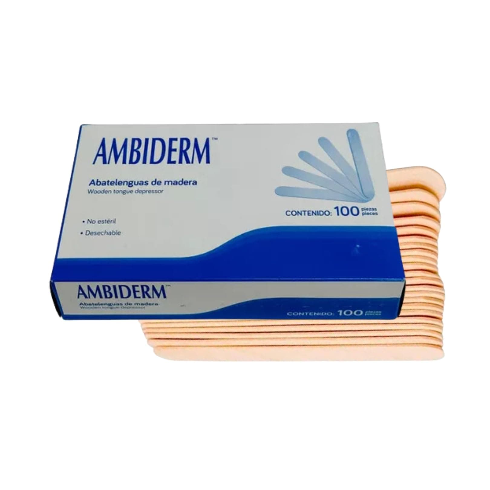 ABATELENGUAS DE MADERA CAJA C/100 pza