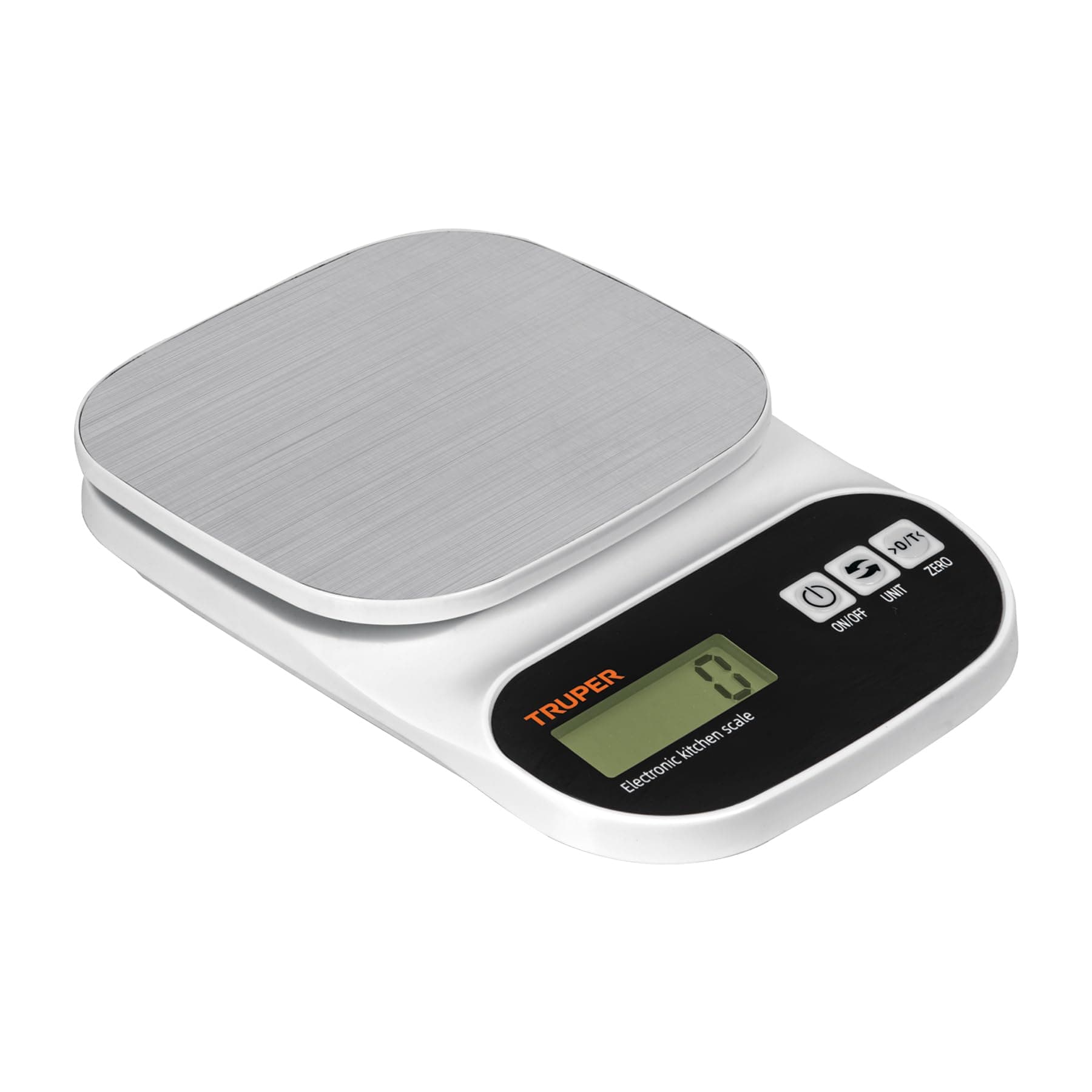 Truper BASE-5EA, Báscula digital para cocina plato de acero inoxidable 5kg