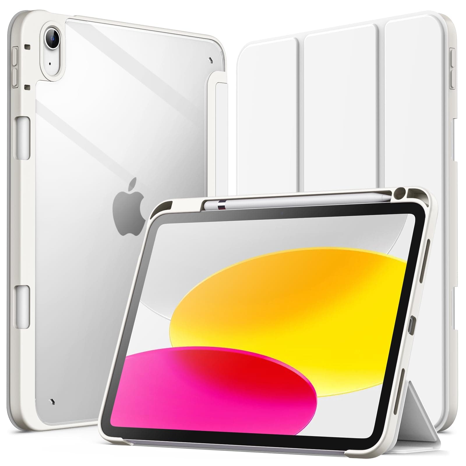JETech Funda para iPad (A16) 11.ª/10.ª Gen, Blanco