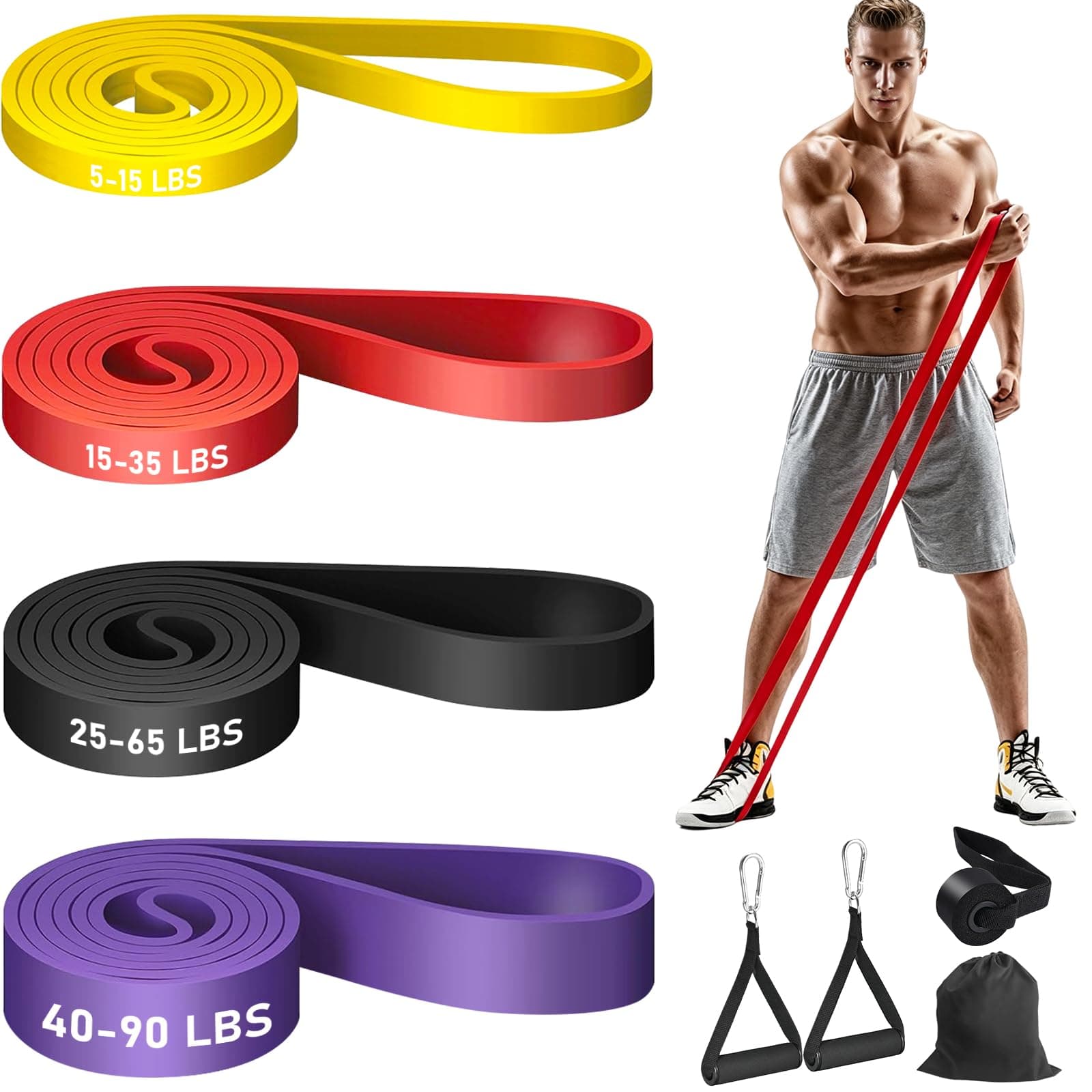 4 Pack Bandas de Resistencia para Ejercicio