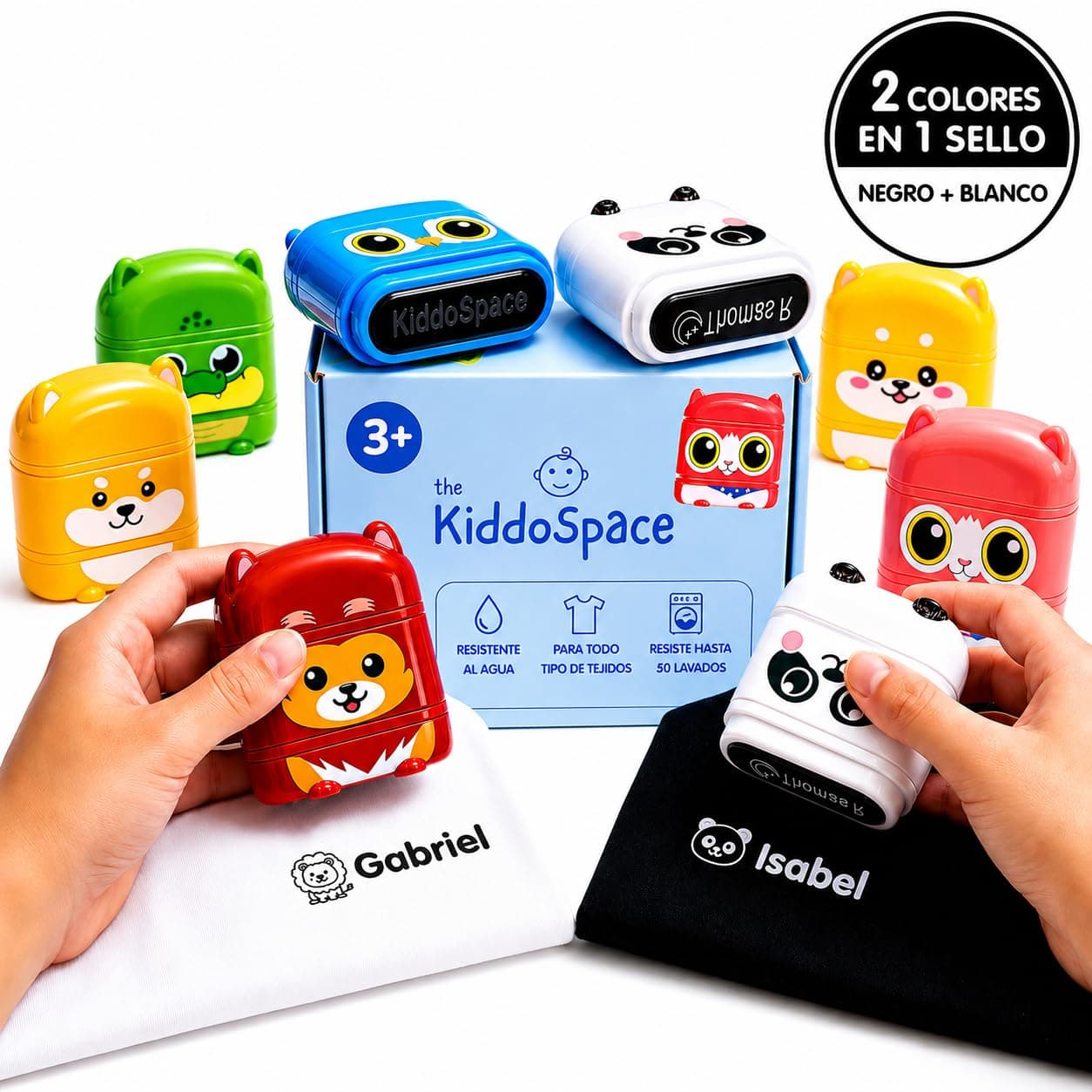 TheKiddoSpace Sello para Ropa Personalizado para Niños – Doble Cara