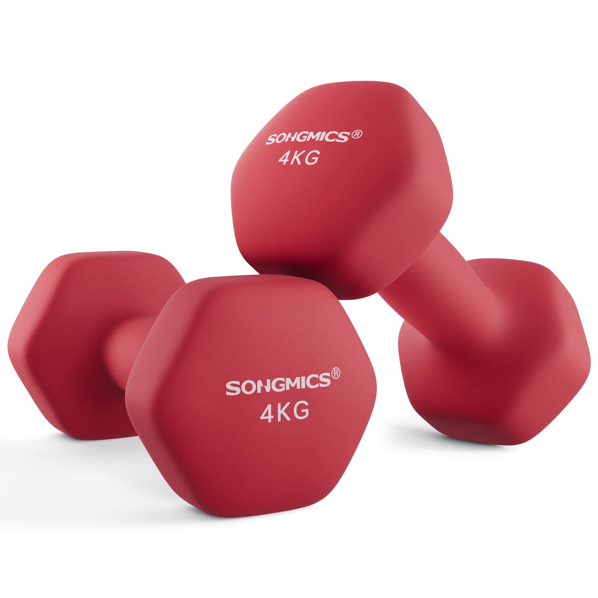 SONGMICS Juego de 2 Mancuernas Hexagonales, 2 x 4 kg