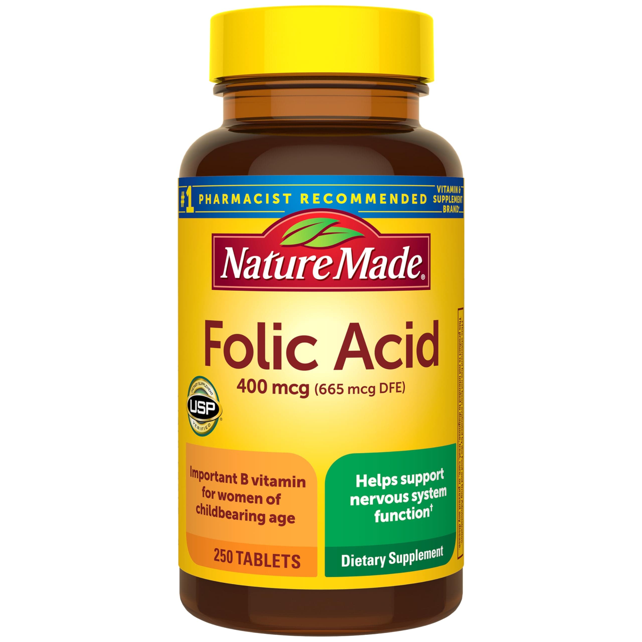 Nature Made Ácido Fólico 400 mcg 250 Tabletas