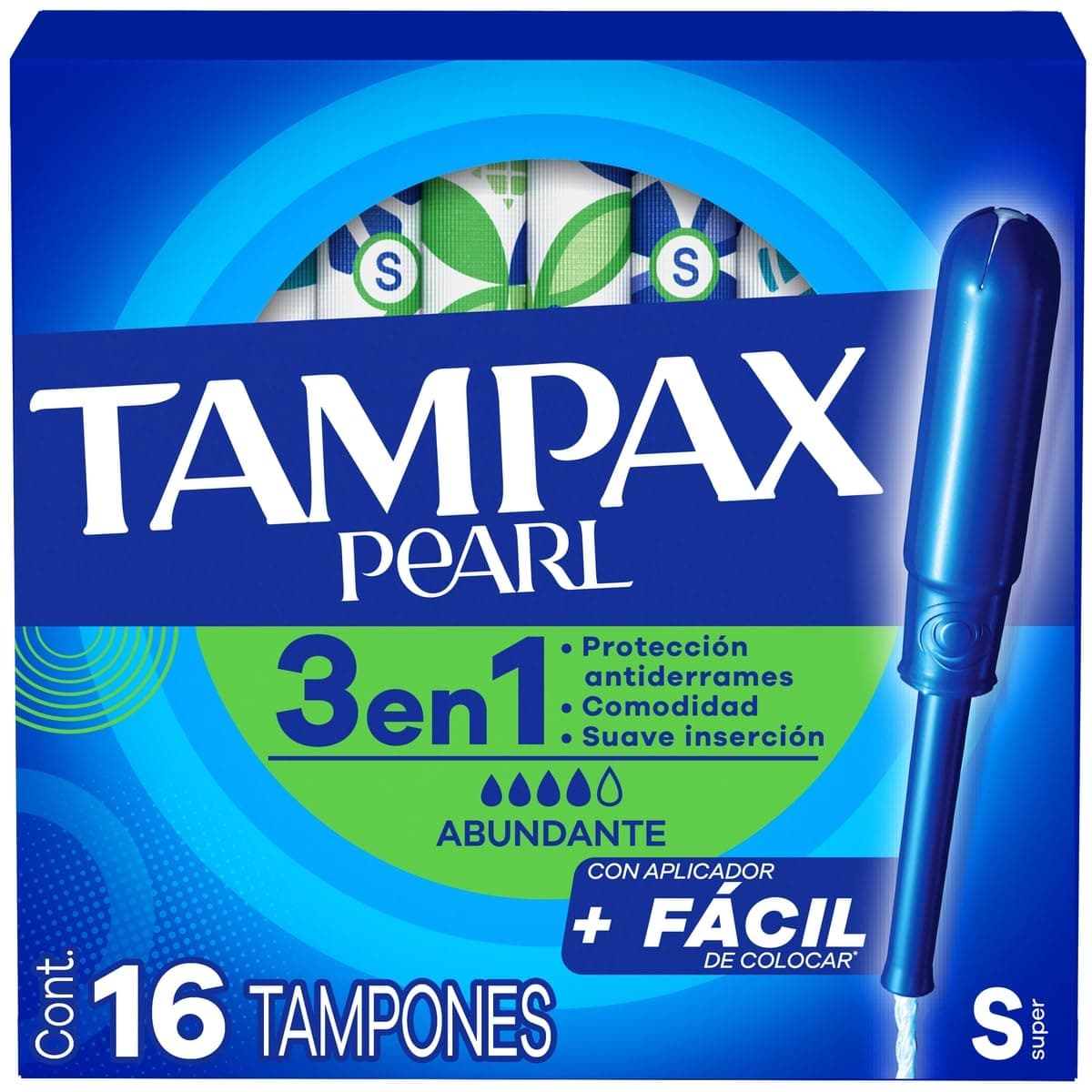 Tampax Tampones Pearl para Flujo Abundante