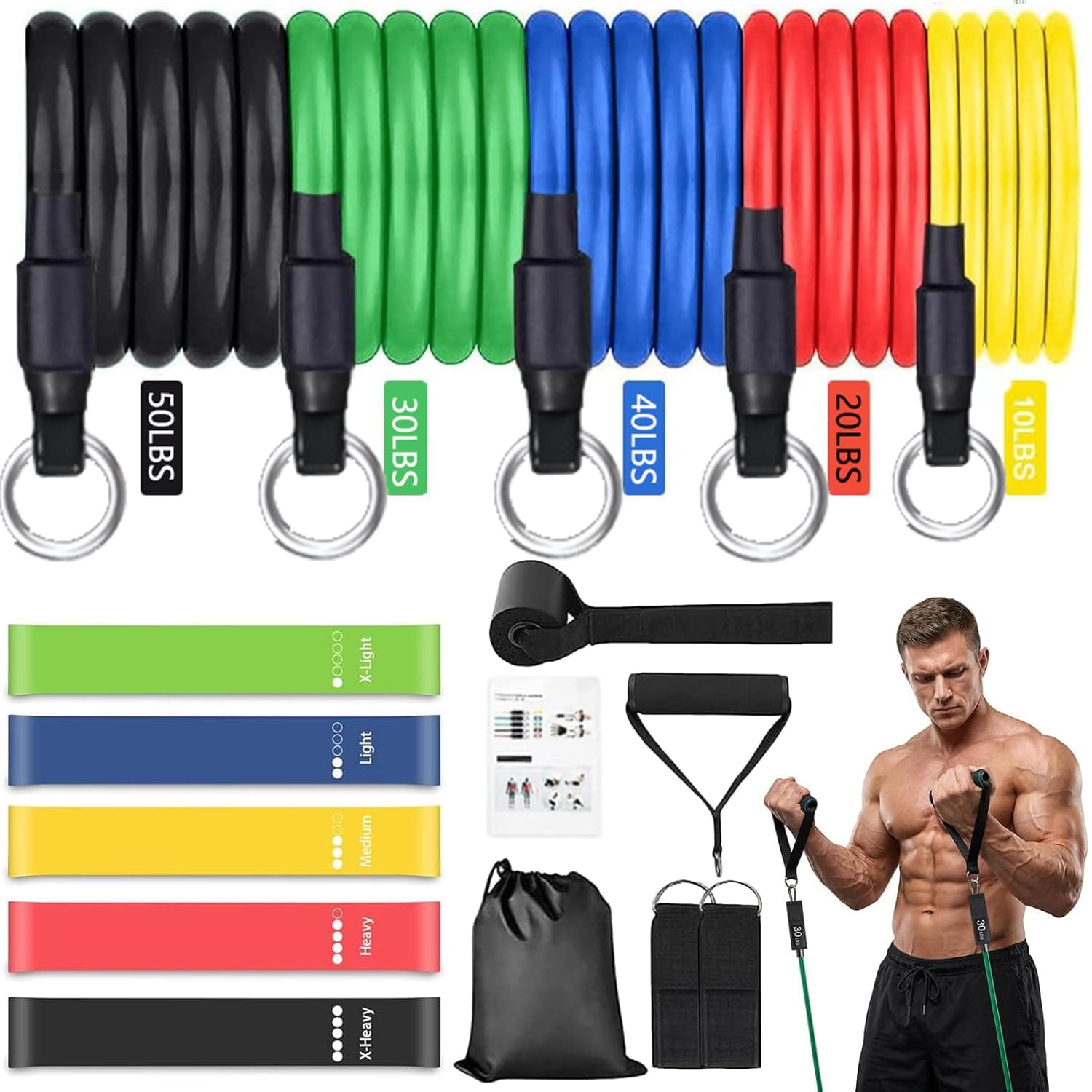 NEWKIBOU Bandas De Resistencia para Ejercicio 6 PCS