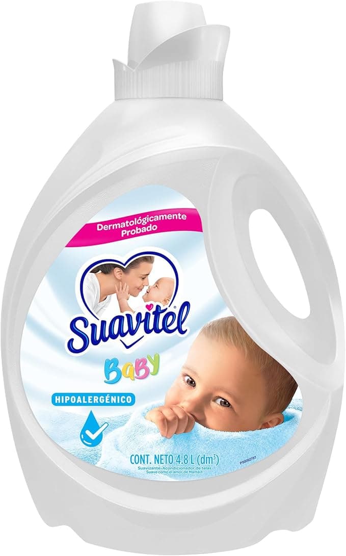 Suavitel Suavizante de Ropa Bebé Antibacterial 4.8L. Fórmula Dermatológicamente Probada que Protege