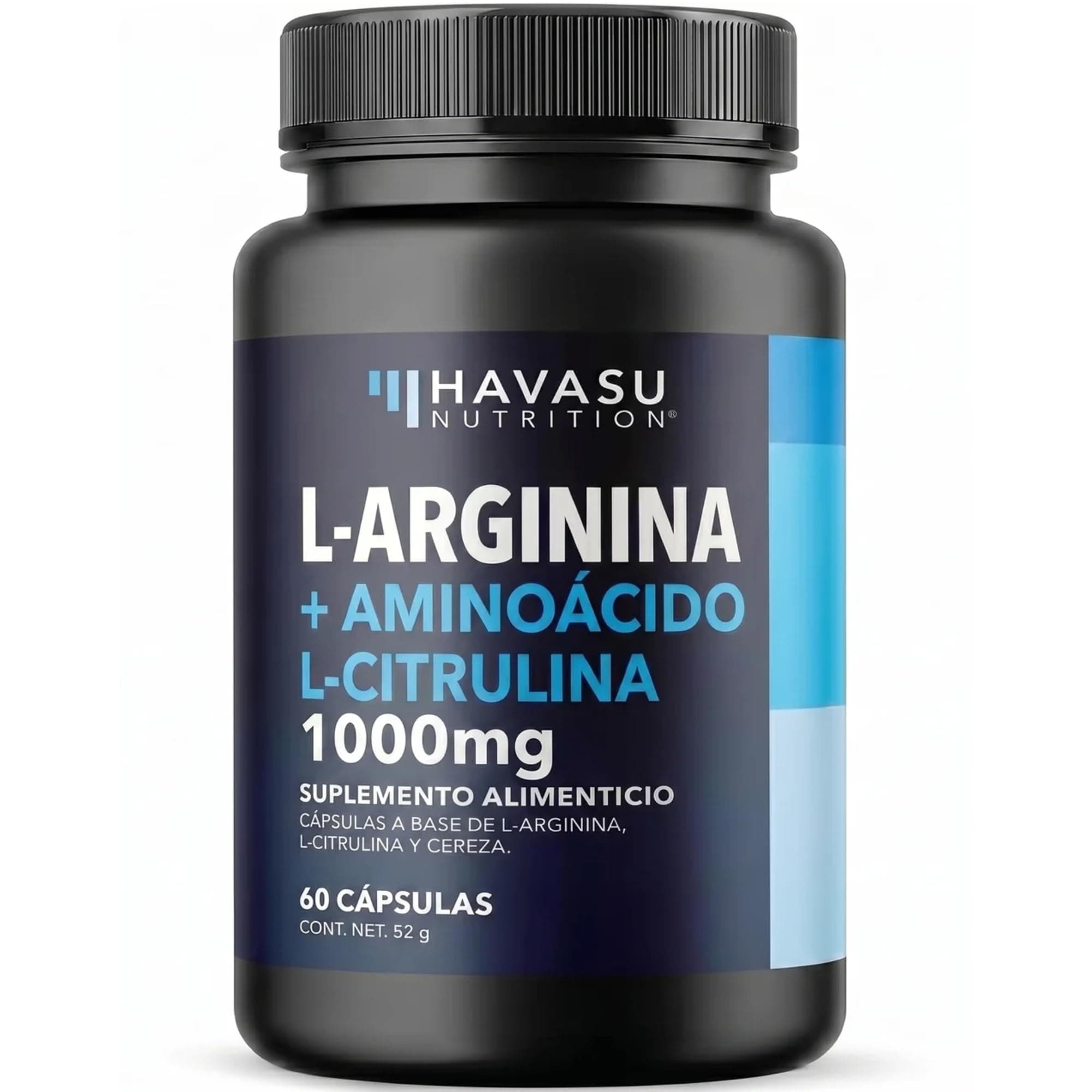 L-Arginina 1000 mg con L-Citrulina Malato y Cereza Ácida – Suplemento Alimenticio Natural para