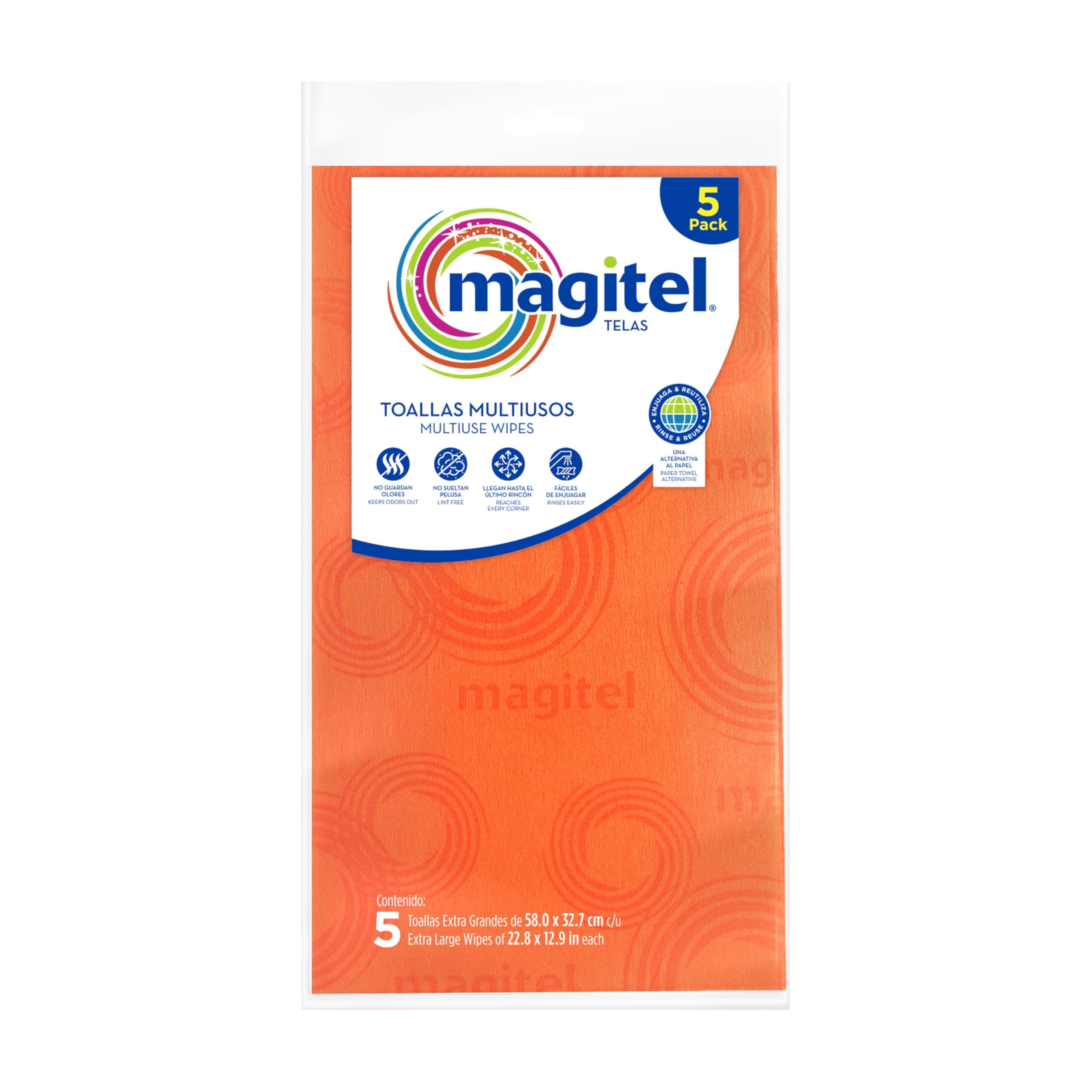 Magitel Telas De Limpieza Multiusos 5 Pack: Telas resistentes