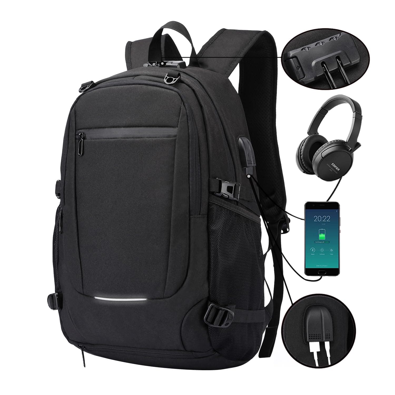 Mochila antirrobo, Unisex Mochila impermeable