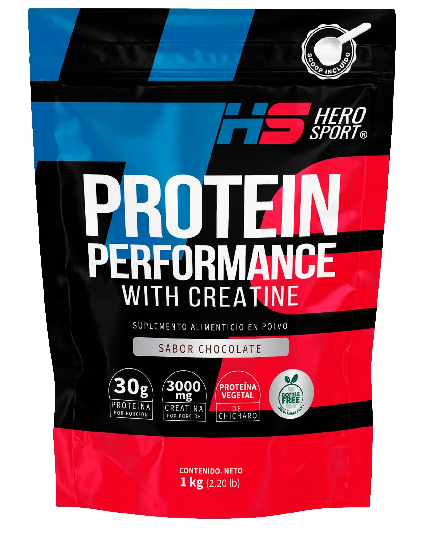 HEROSPORTS | Proteina con Creatina 1kg Sabor Chocolate. Proteina Vegana 30g