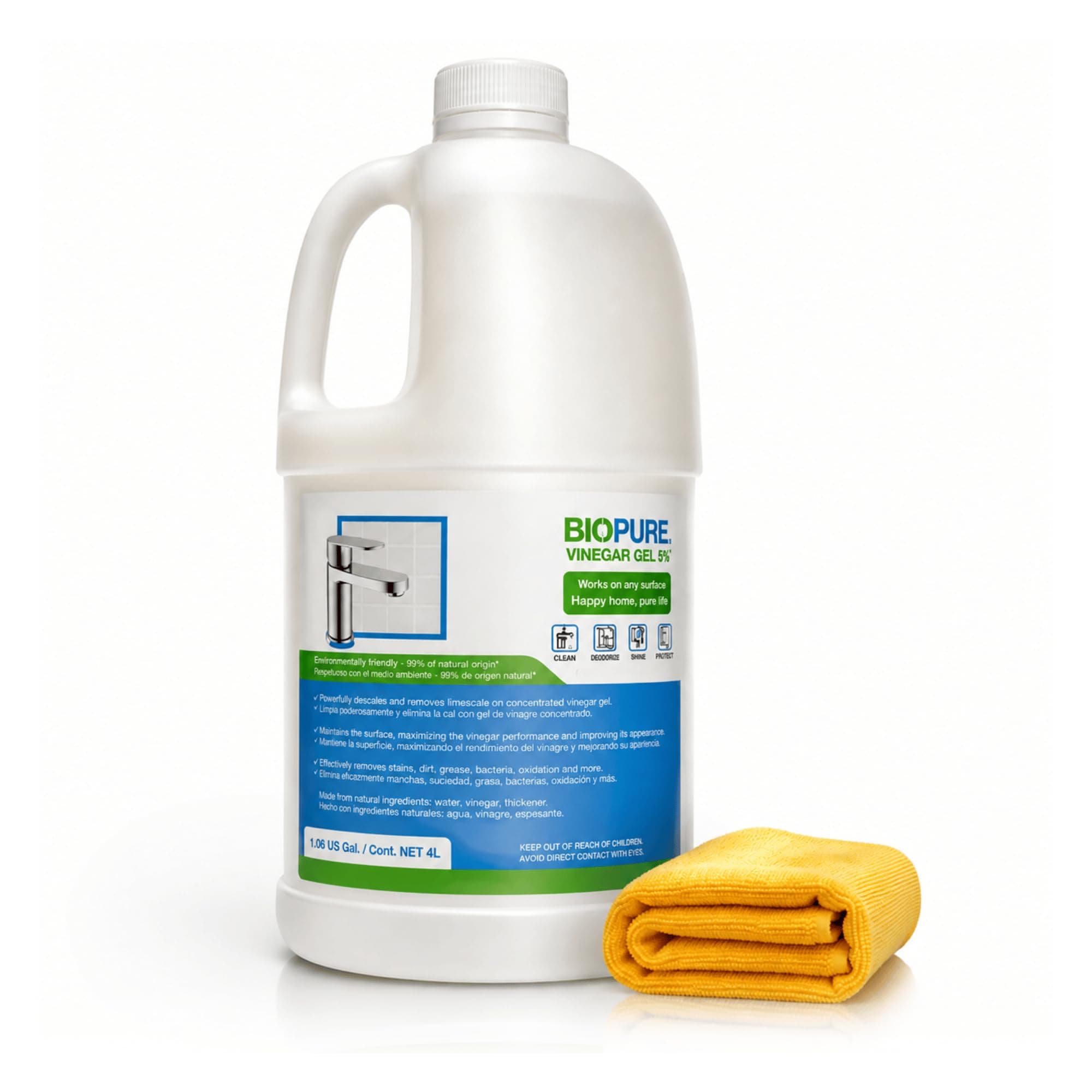 BIOPURE Vinagre en gel multiusos concentrado 16° 2 L