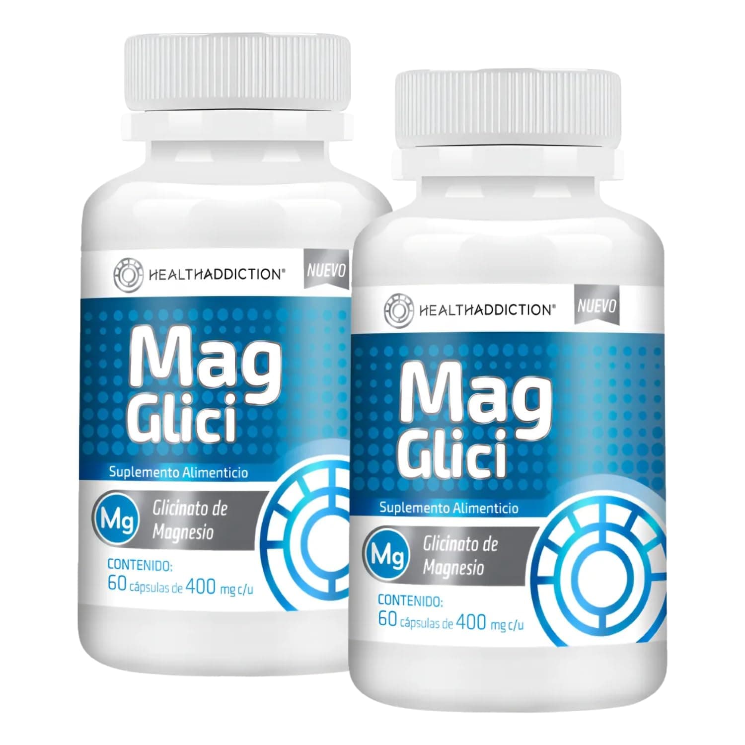 HEALTHADDICTION - Glicinato de Magnesio 400 mg – Cápsulas para Relajación Muscular y Mejora del