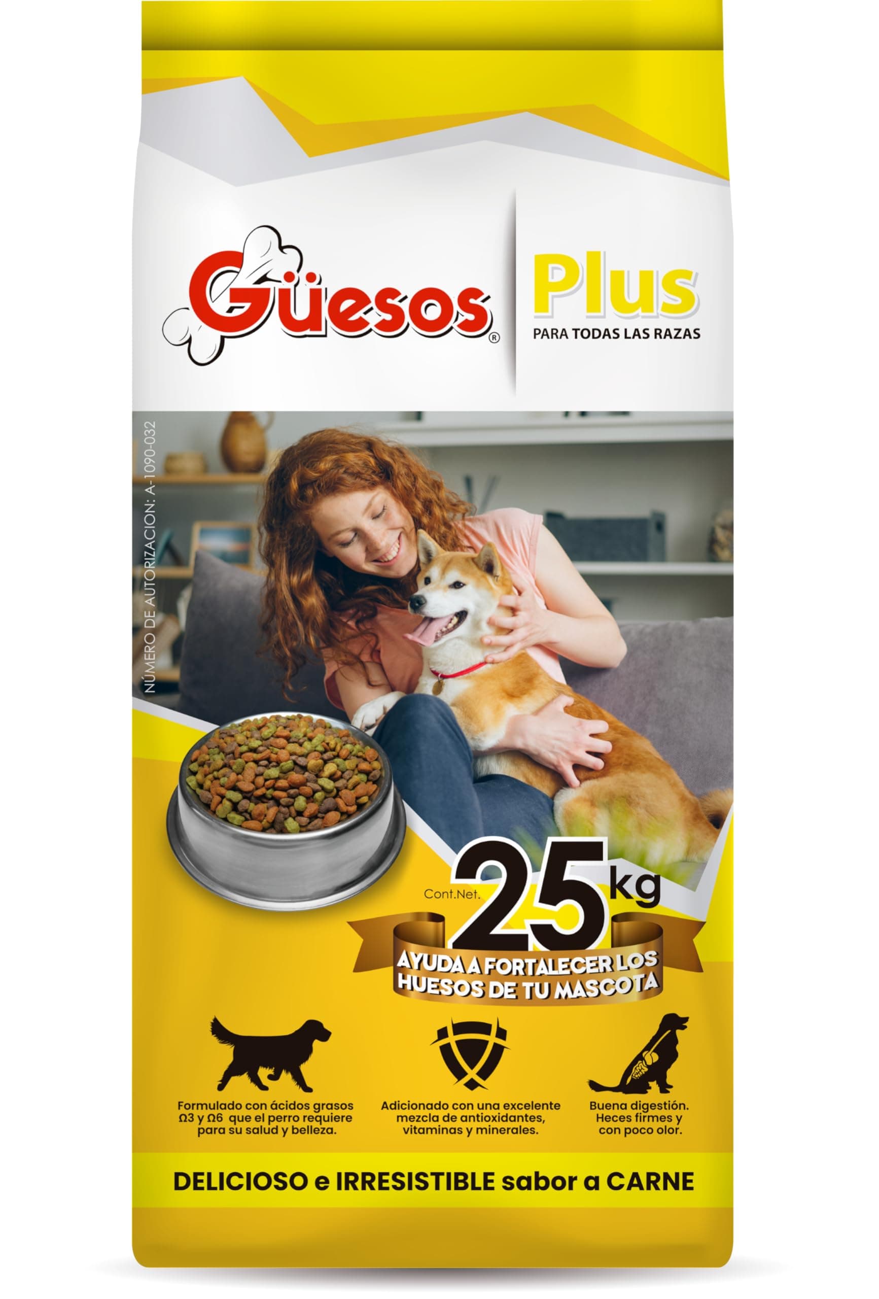PLUS GÜESOS | Croquetas para Perros 25 Kg de Alimento para Mascotas