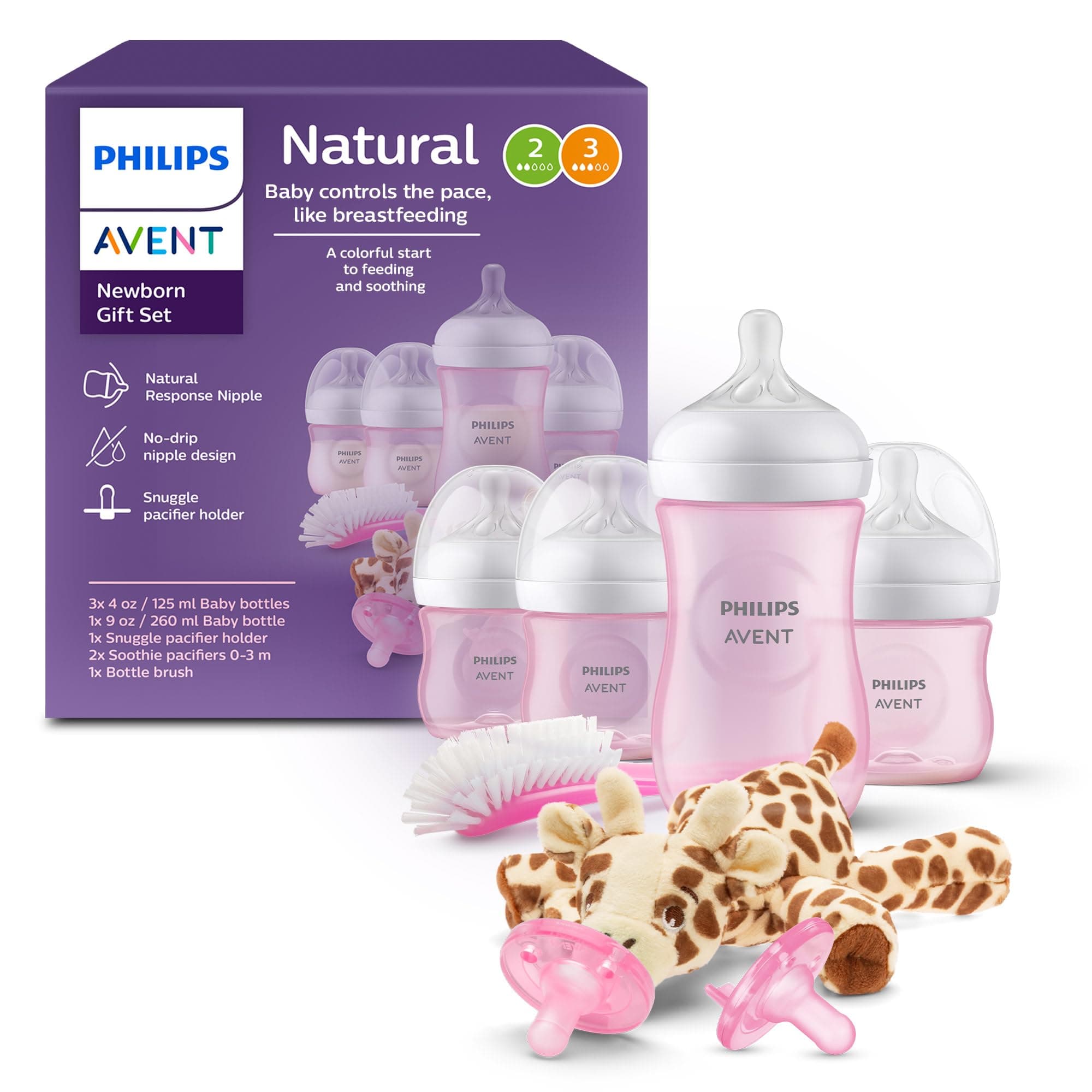 Philips Avent Set de Regalo Natural Response Recién Nacido Snuggle Rosa