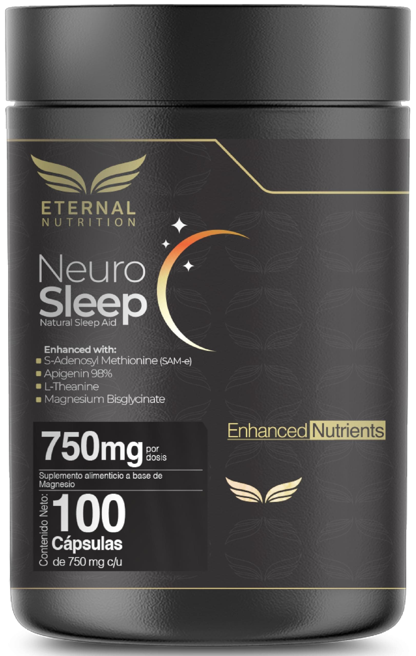 ETERNAL NUTRITION Neuro Sleep: Magnesio Bisglicinato y Teanina (100 Caps)