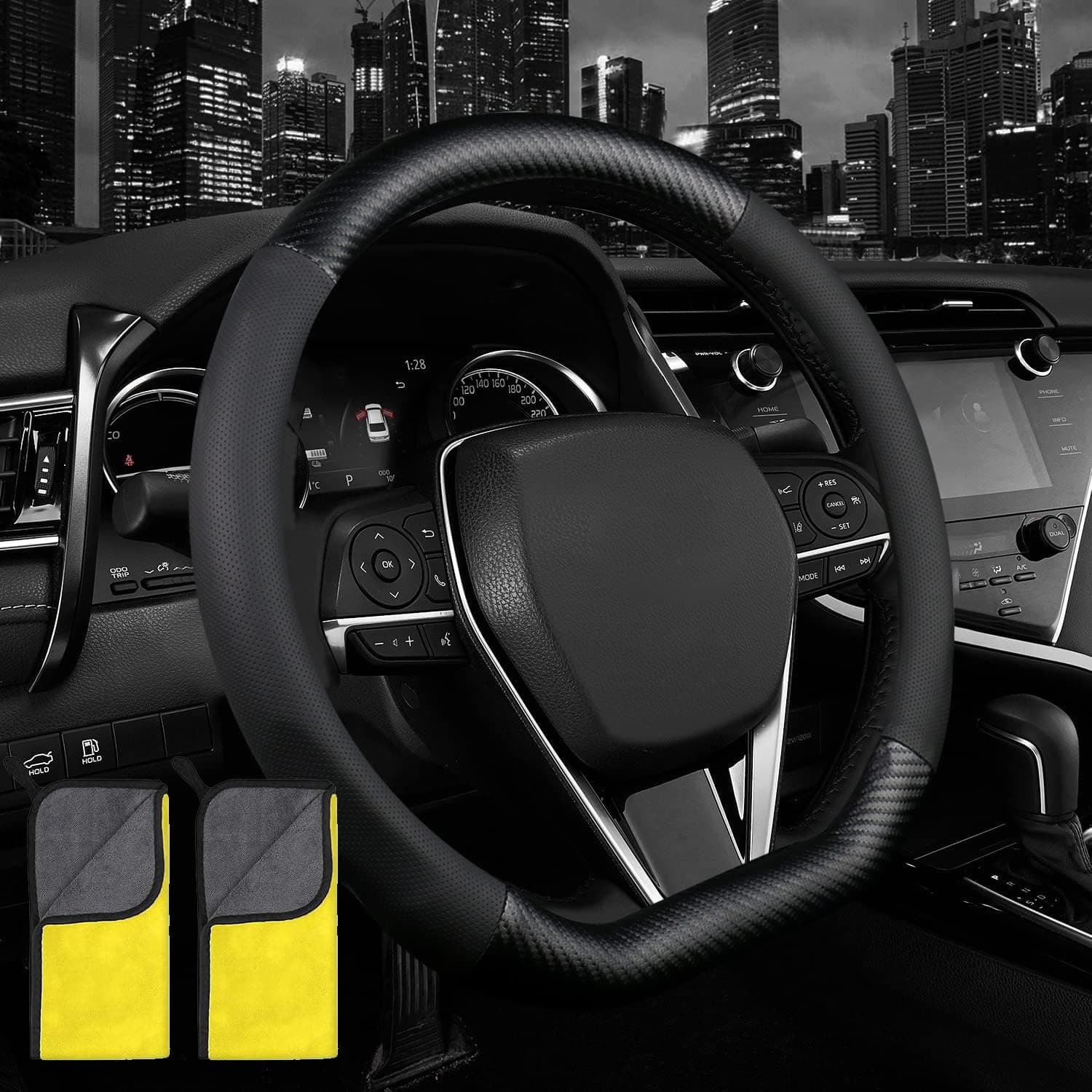 Funda de Piel para Volante de Coche