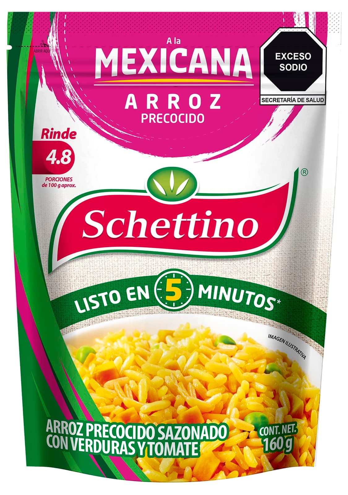 Schettino Arroz Precocido a la Mexicana 160g