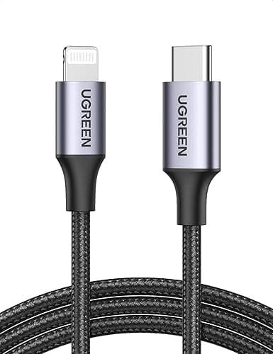 UGREEN Cable USB C a Lightning Nylon Trenzado MFi Certificado Carga Rápida Compatible