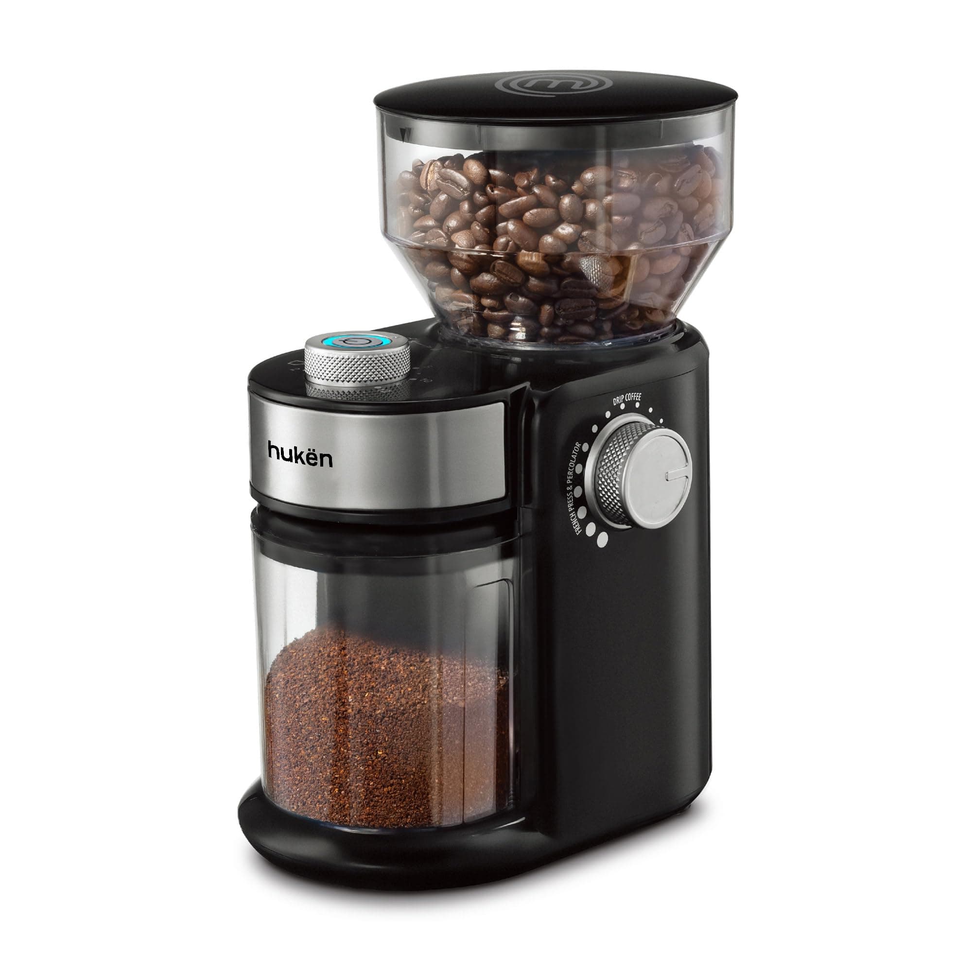 Hukën x MasterChef | Molino de Café Eléctrico Profesional Power-Grind 200 g | Muelas Ajustables con