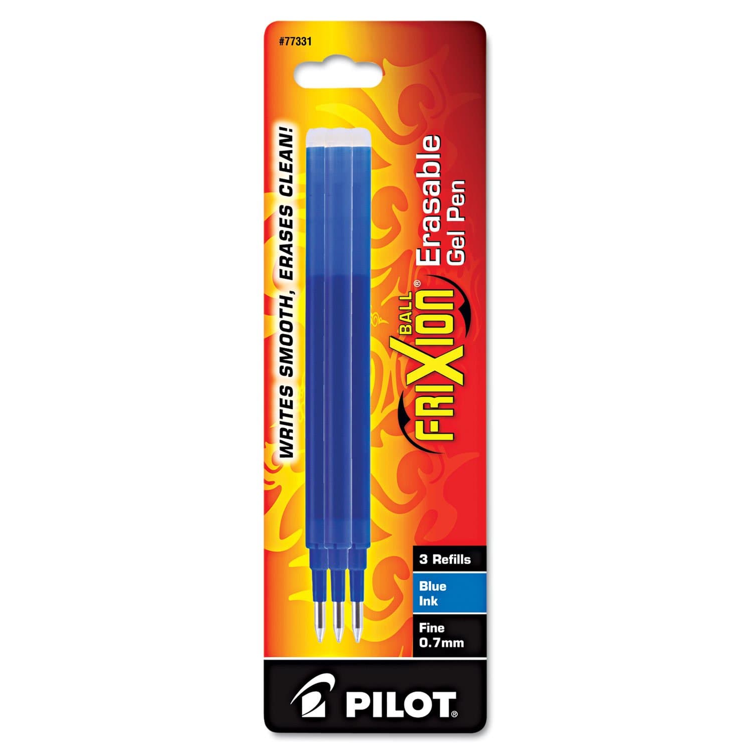 Pilot Frixion Ball, Repuesto, Tinta Borrable Azul, Mediano, Blíster 3 Piezas (77331)