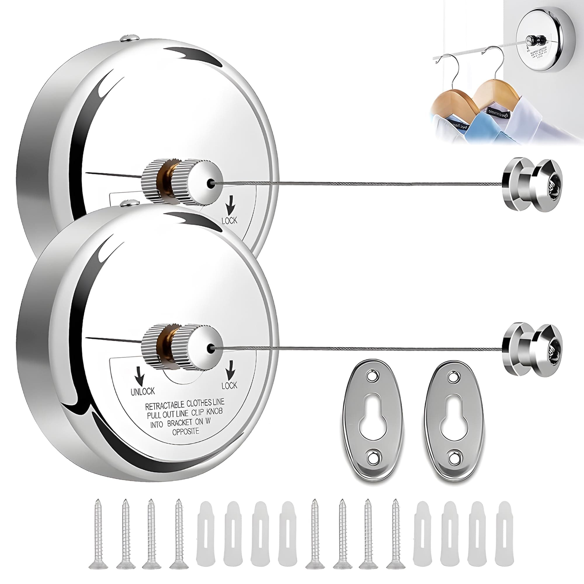 Sugarzoon 2pcs Tendedero Retráctil