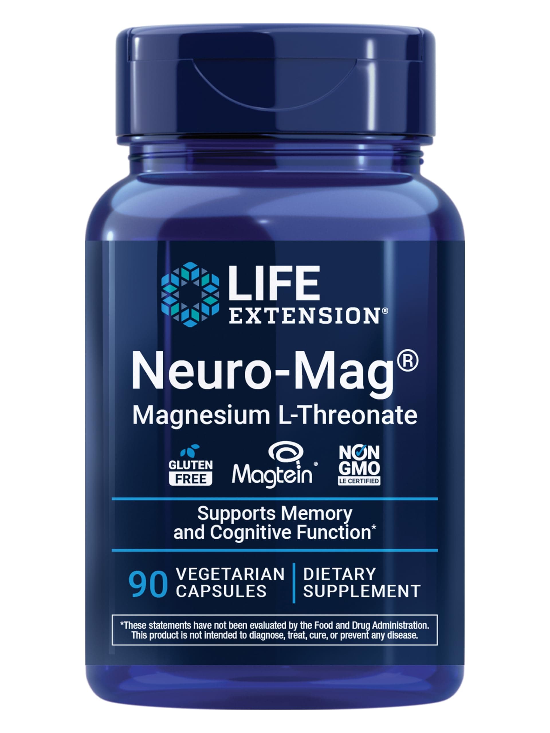 Life Extension | Neuro-Mag Magnesio L-Treonato, 90 Cápsulas Vegetarianas