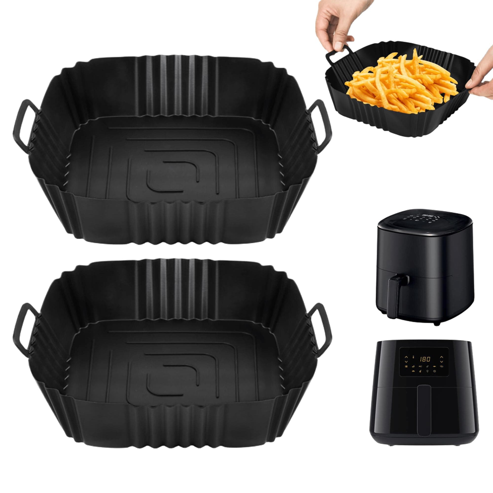 Ausein Paquete de 2 de Silicona para Freidora de Aire, Accesorios Silicon para Air Fryer