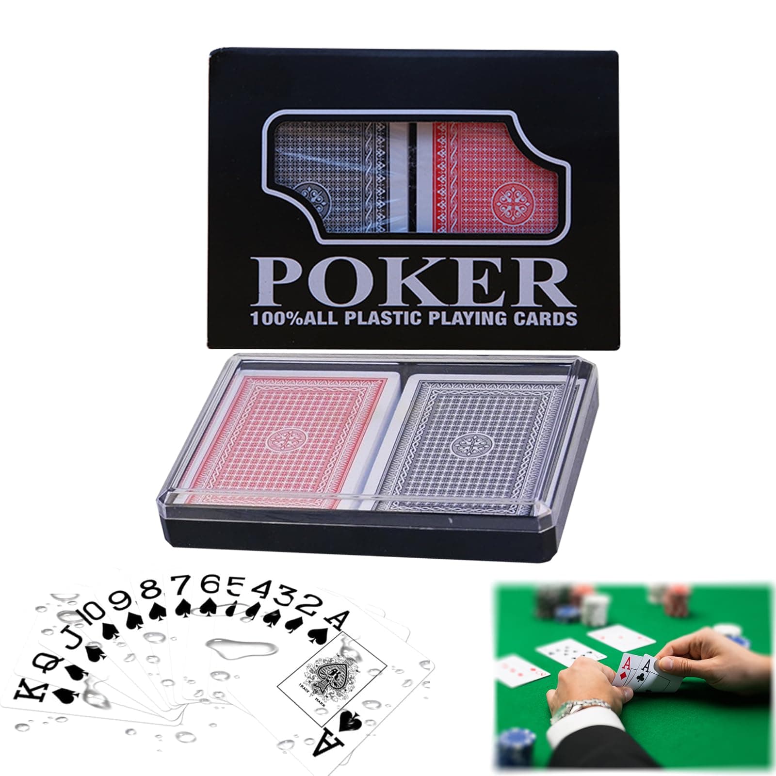2 Mazos baraja Poker plástico