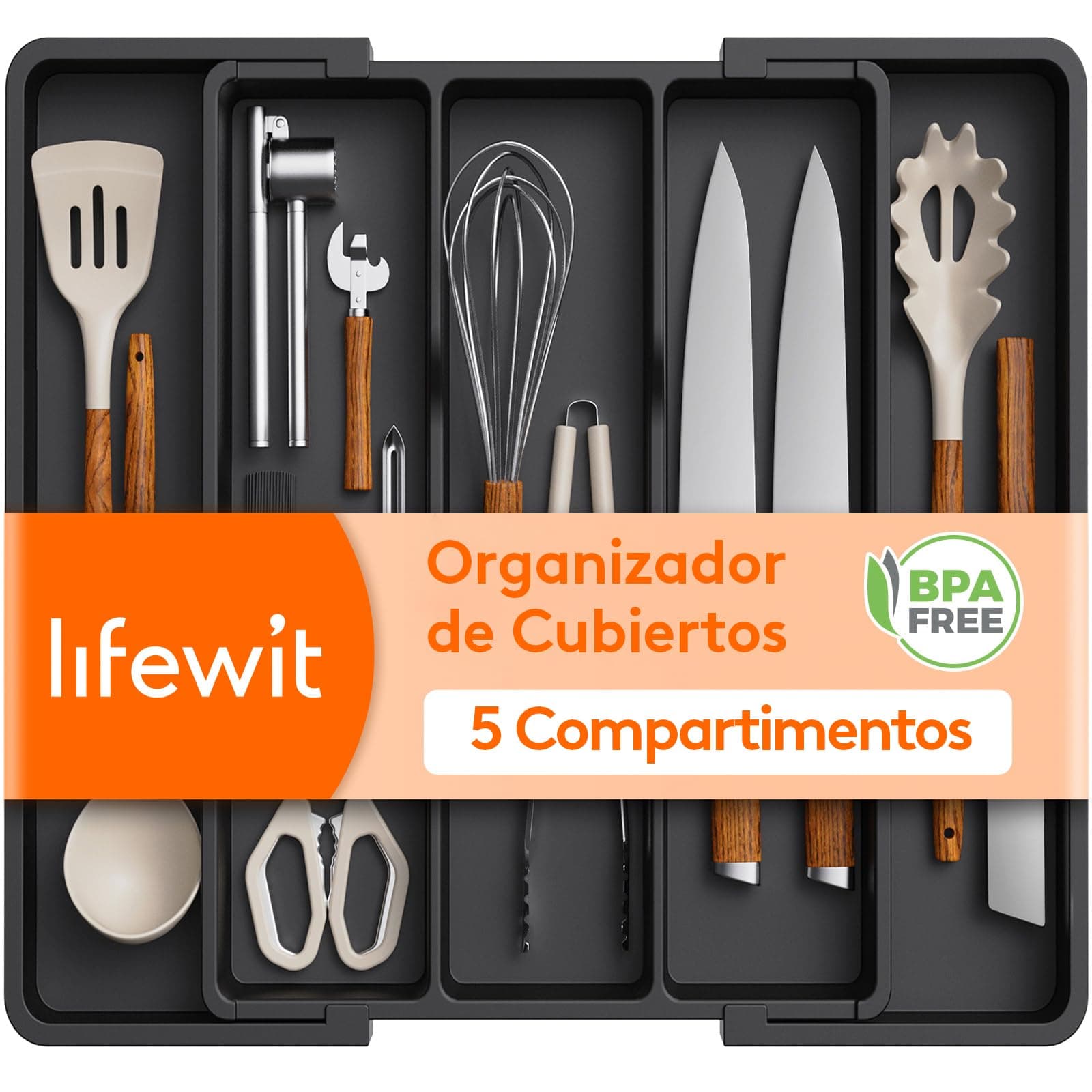 Lifewit Organizador de Cajones de Utensilios