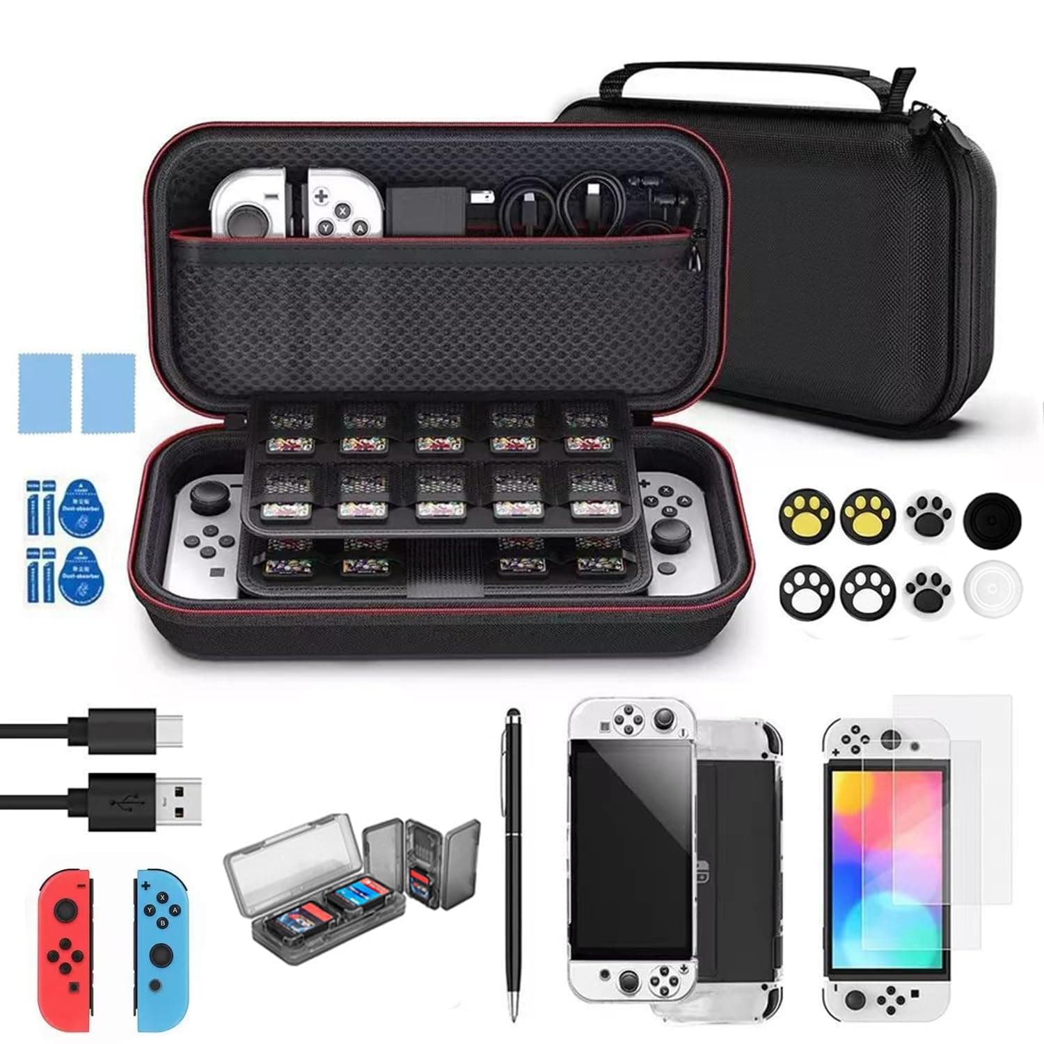 VOICEPTT Estuche Kit de Accesorios Nintendo Switch 21 en 1