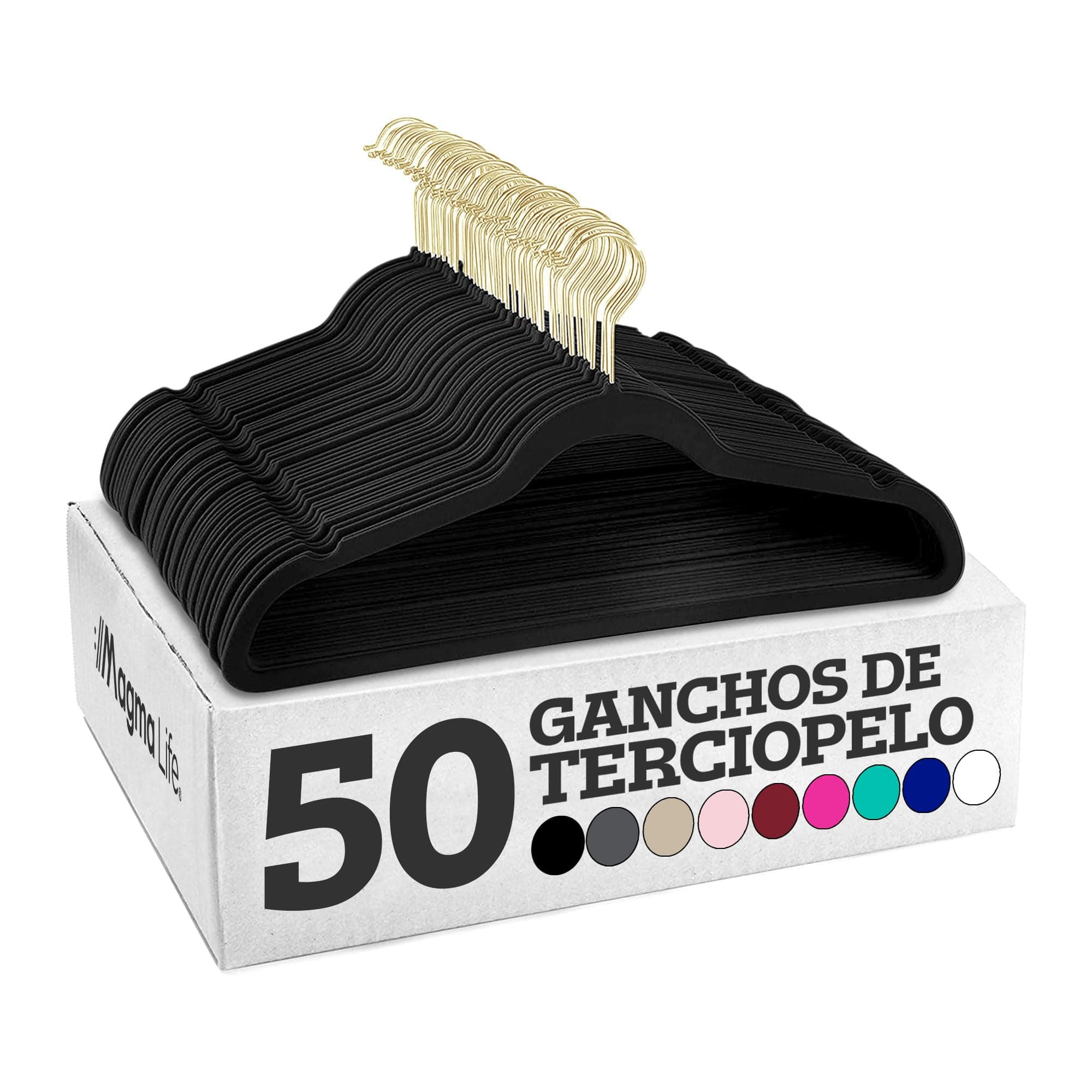MAGMALIFE 50 Ganchos para Ropa de Terciopelo