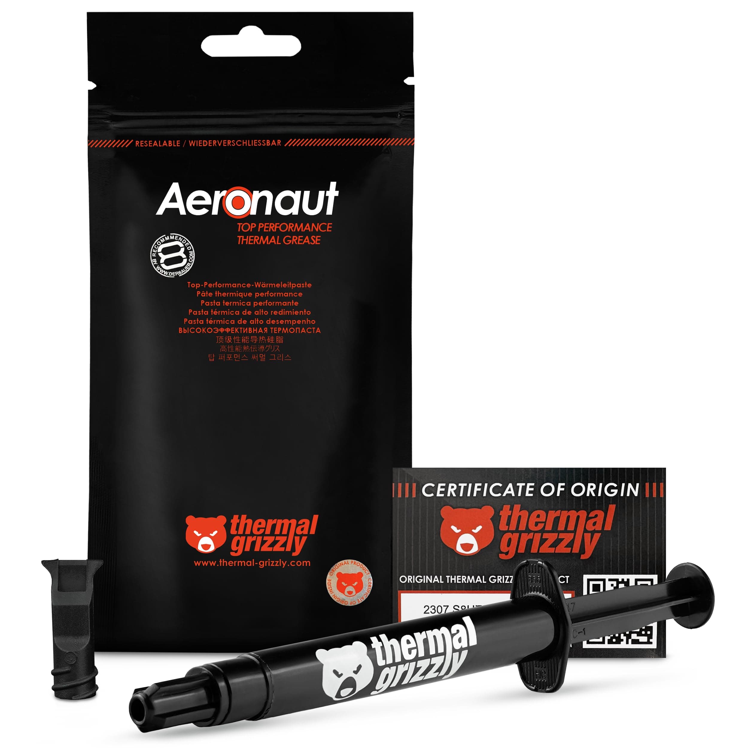 Thermal Grizzly - Aeronaut - Pasta Térmica de Alta Calidad - Conexión del Disipador de Calor de