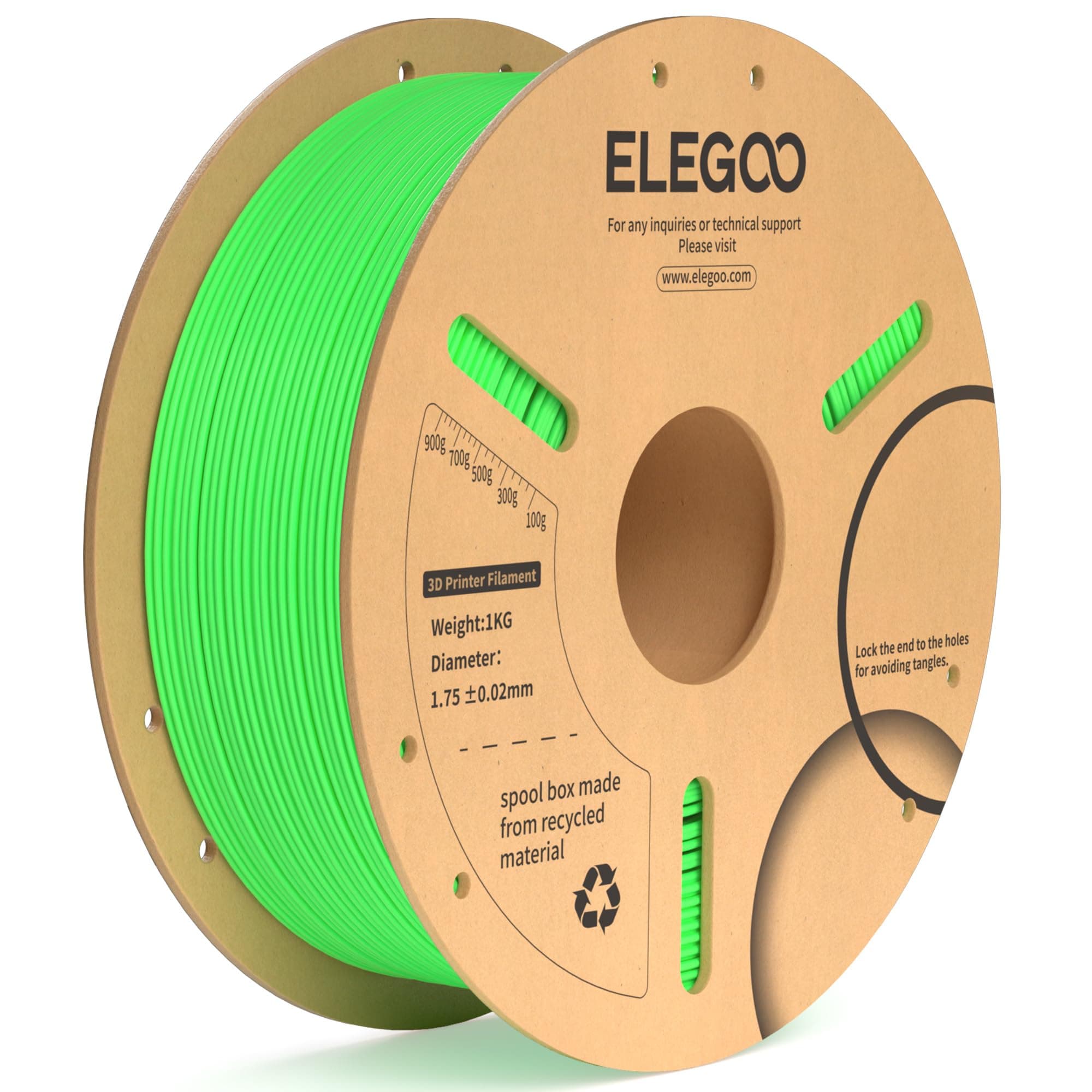 ELEGOO Filamento PLA+ 1.75 1KG Verde Neón