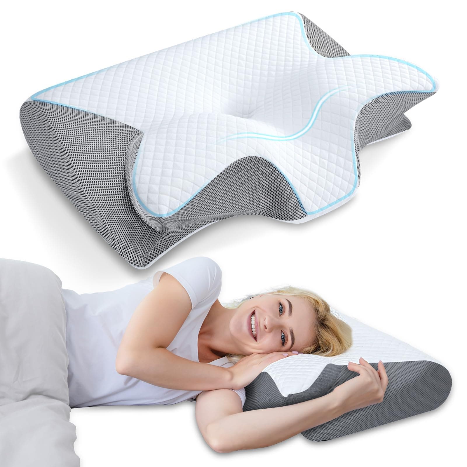 HOMCA Almohada Cervical de Espuma