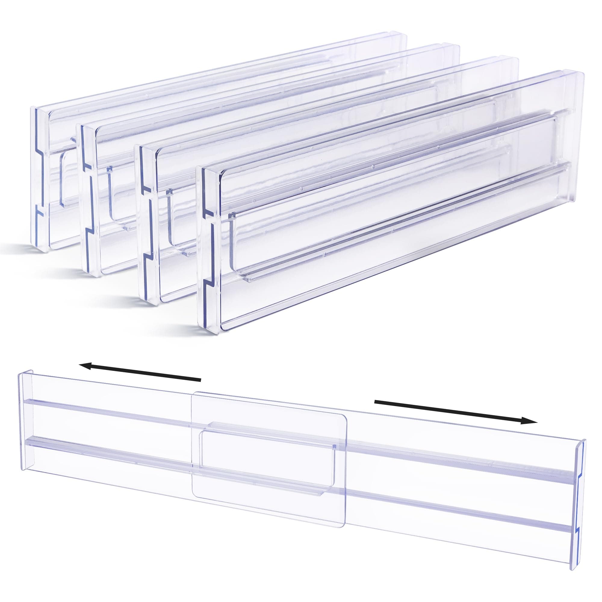 Vtopmart Separador Cajones Ajustable de Plástico (Pack de 8)
