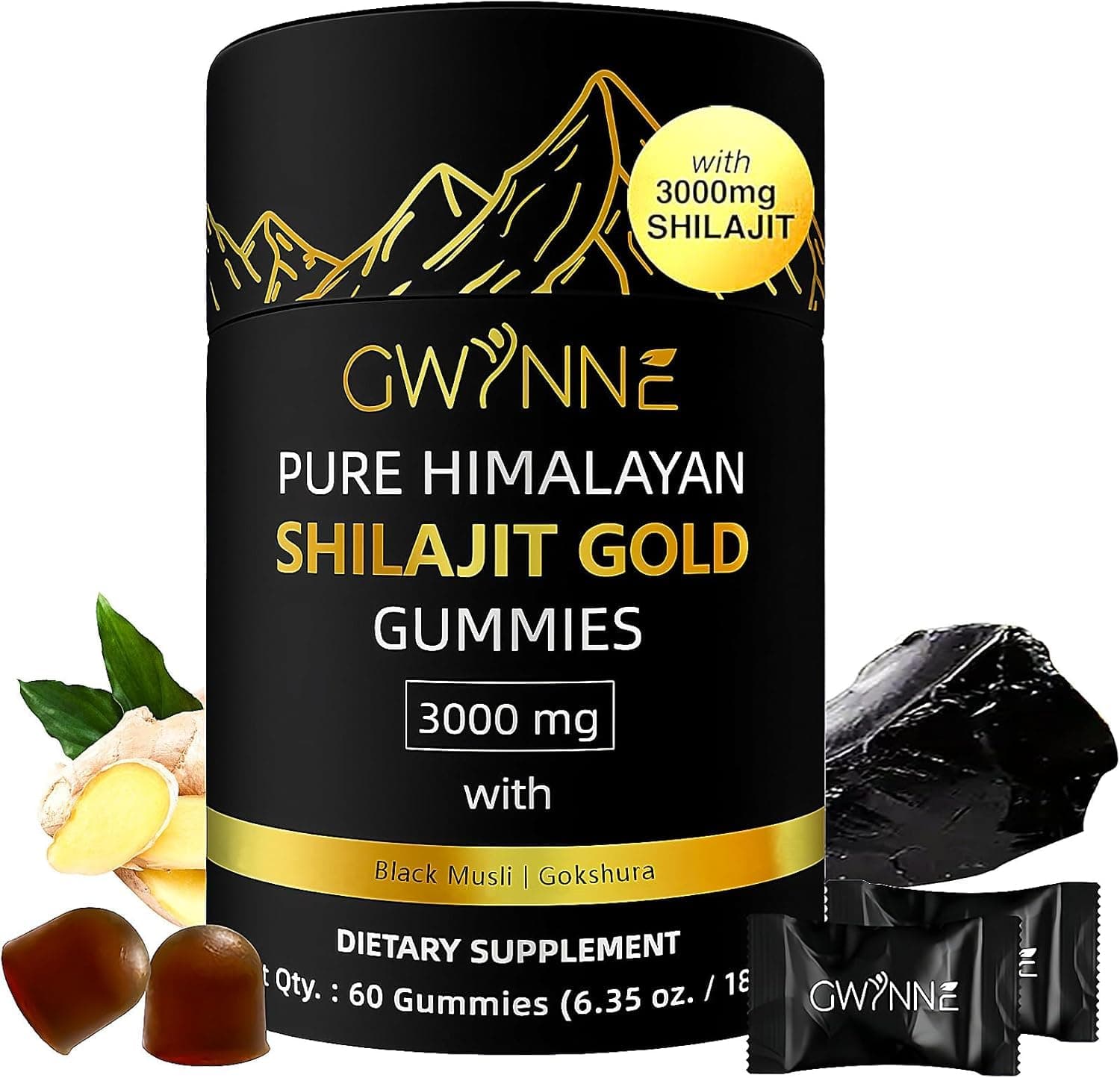 Gwynne Shilajit 3000mg 60 gomitas