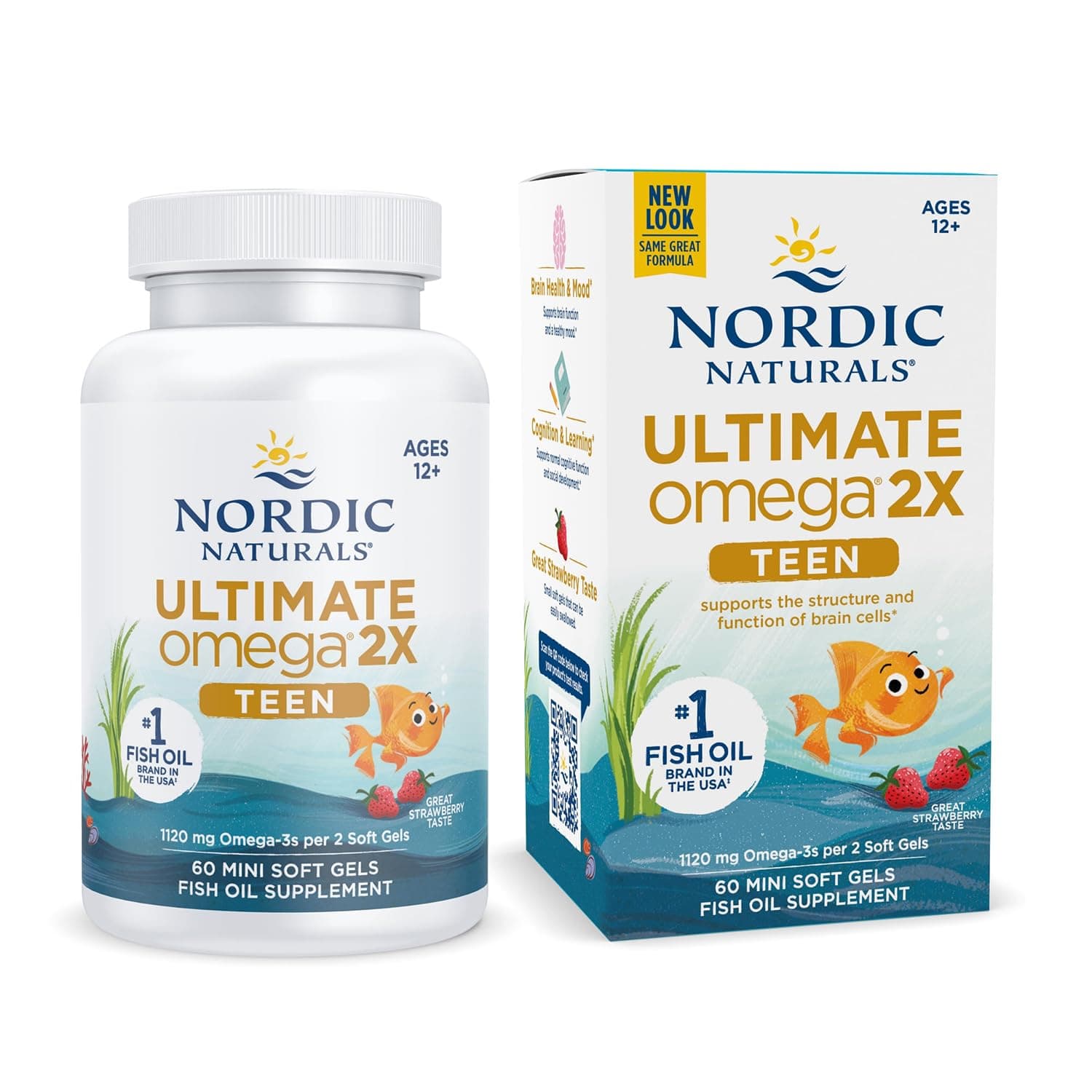 Nordic Naturals Ultimate Omega 2X Teen Omega-3 Fresa 1120 mg 60 Cápsulas