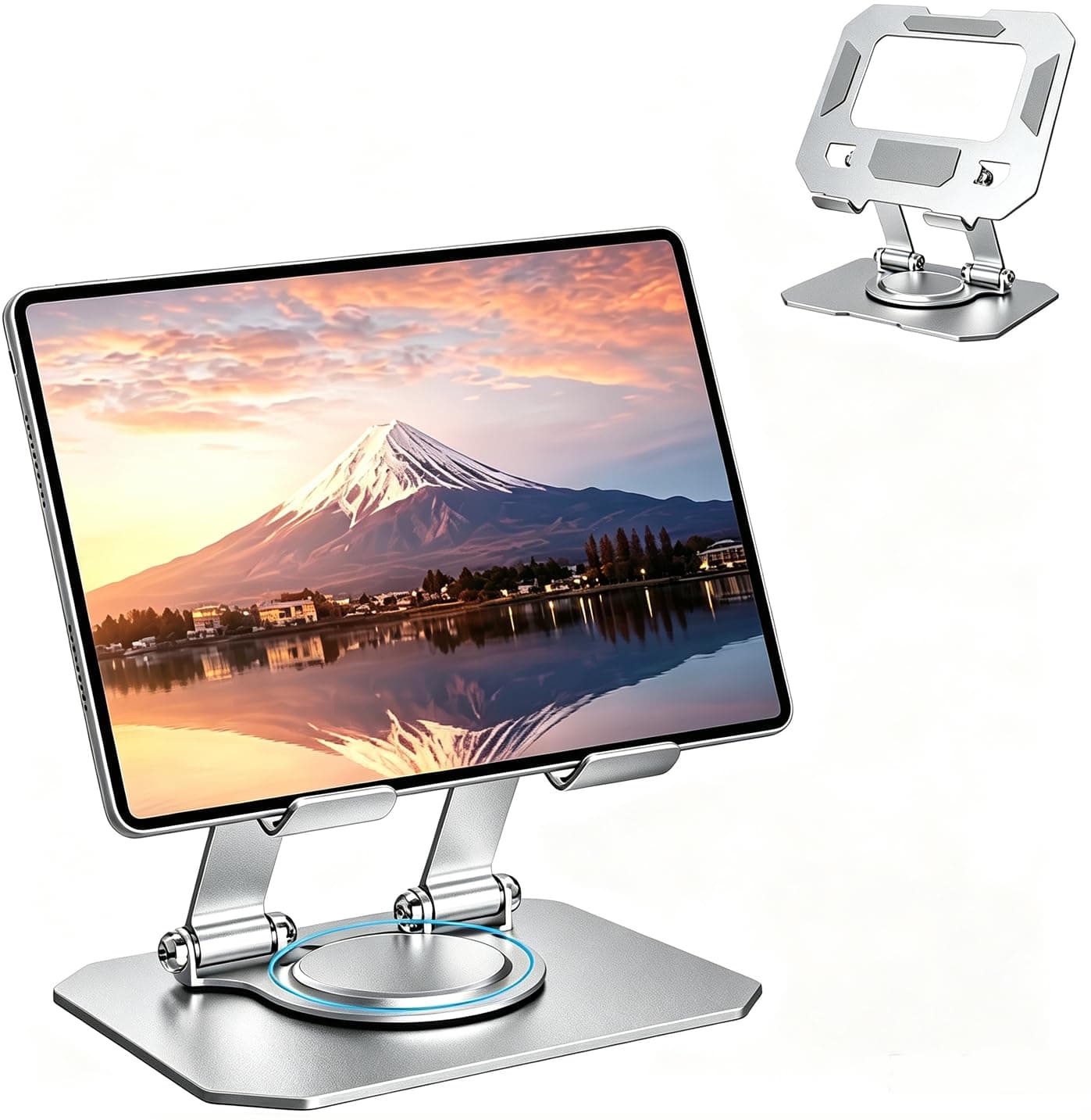 Aplica, Soporte para Tablet, Soporte iPad, Base Stand Tablet, Rotación de 360 °, Soporte Plegable