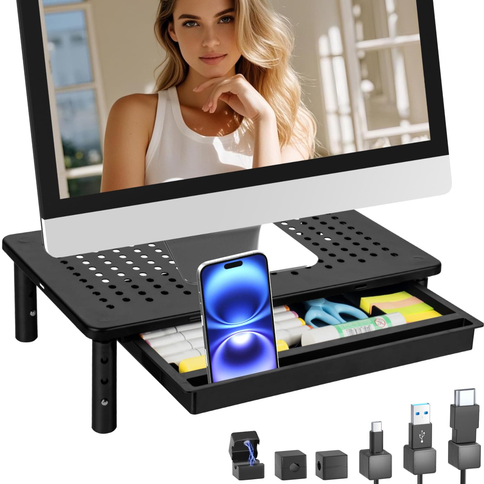 GALASALA Base para Monitor, Soporte Monitor Escritorio Ajustable en Altura