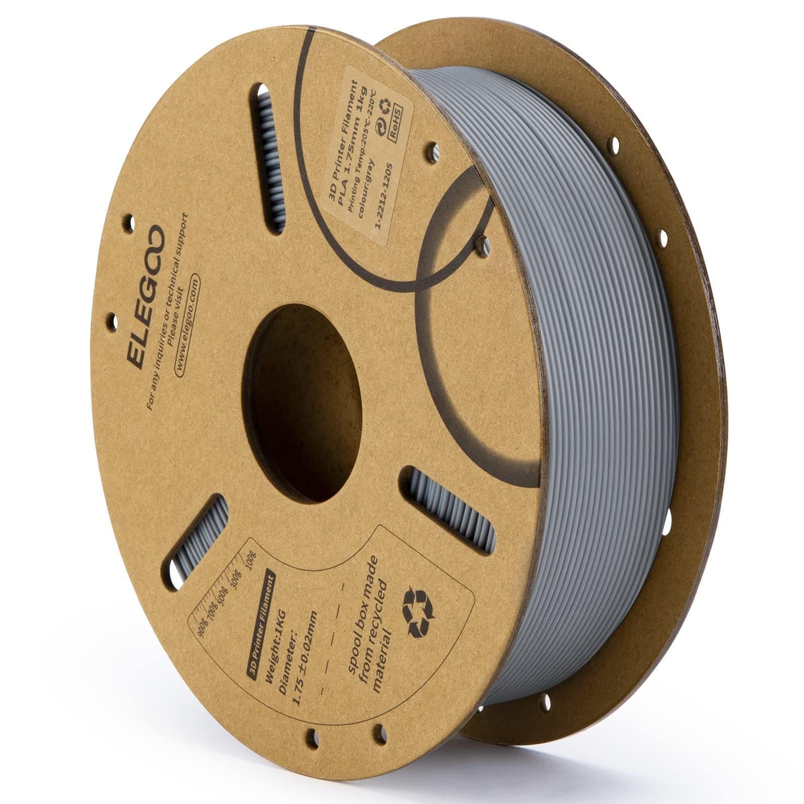 ELEGOO Filamento PLA 1.75 1KG Gris