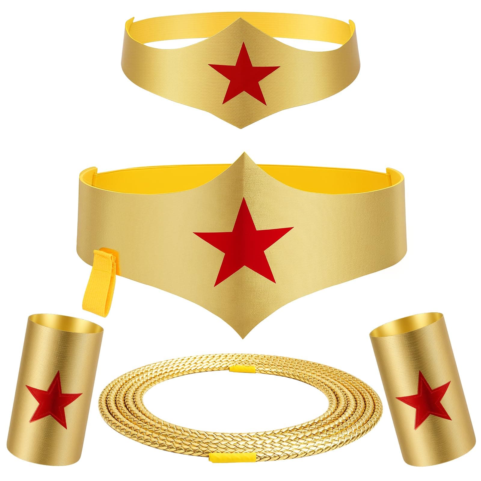 WUYLKZT Accesorios de Cosplay de Disfraz de Mujer Maravilla de Halloween: Tiara Dorada