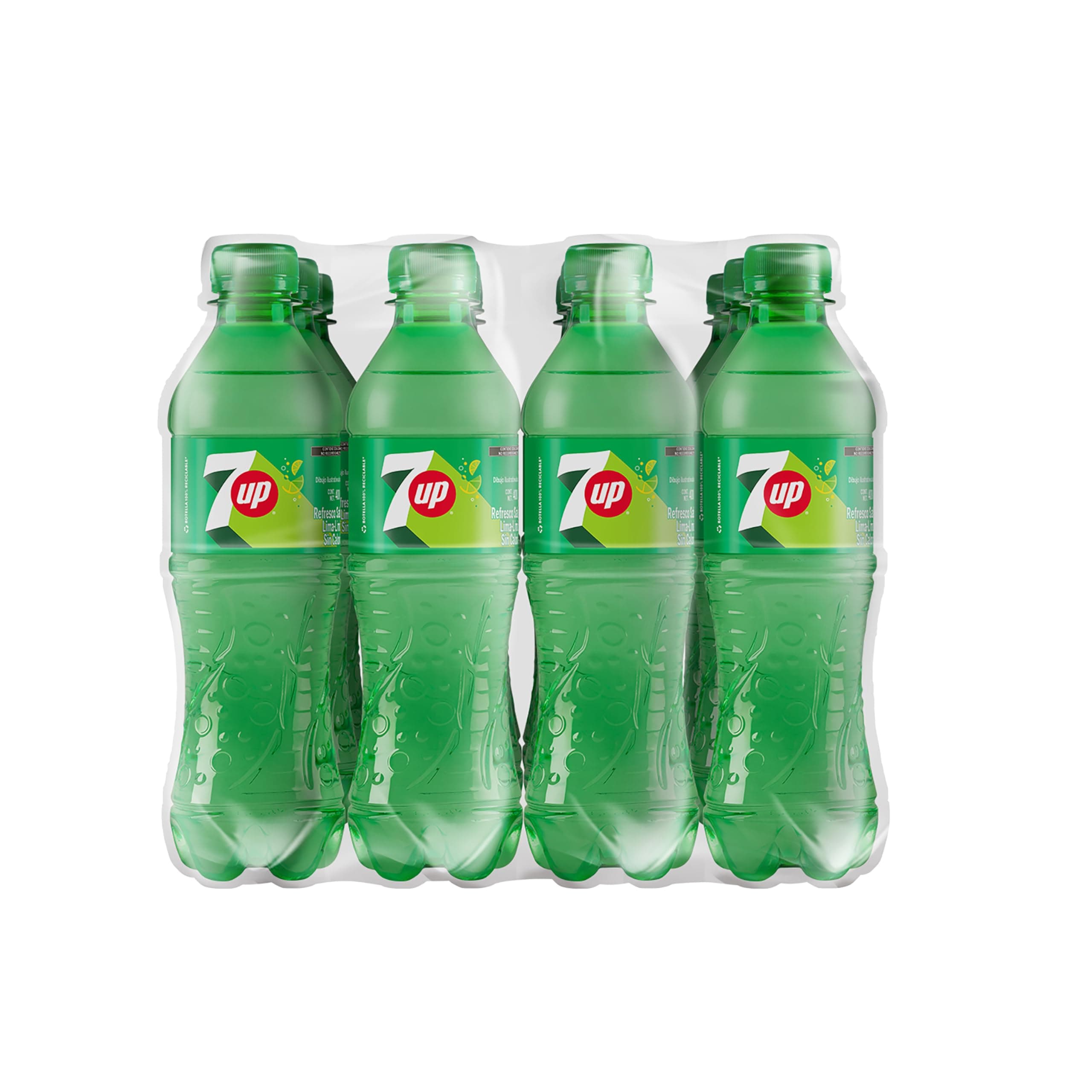 7UP, Soda Refresco de Lima-Limón, 12 Pack Pet, 400ml