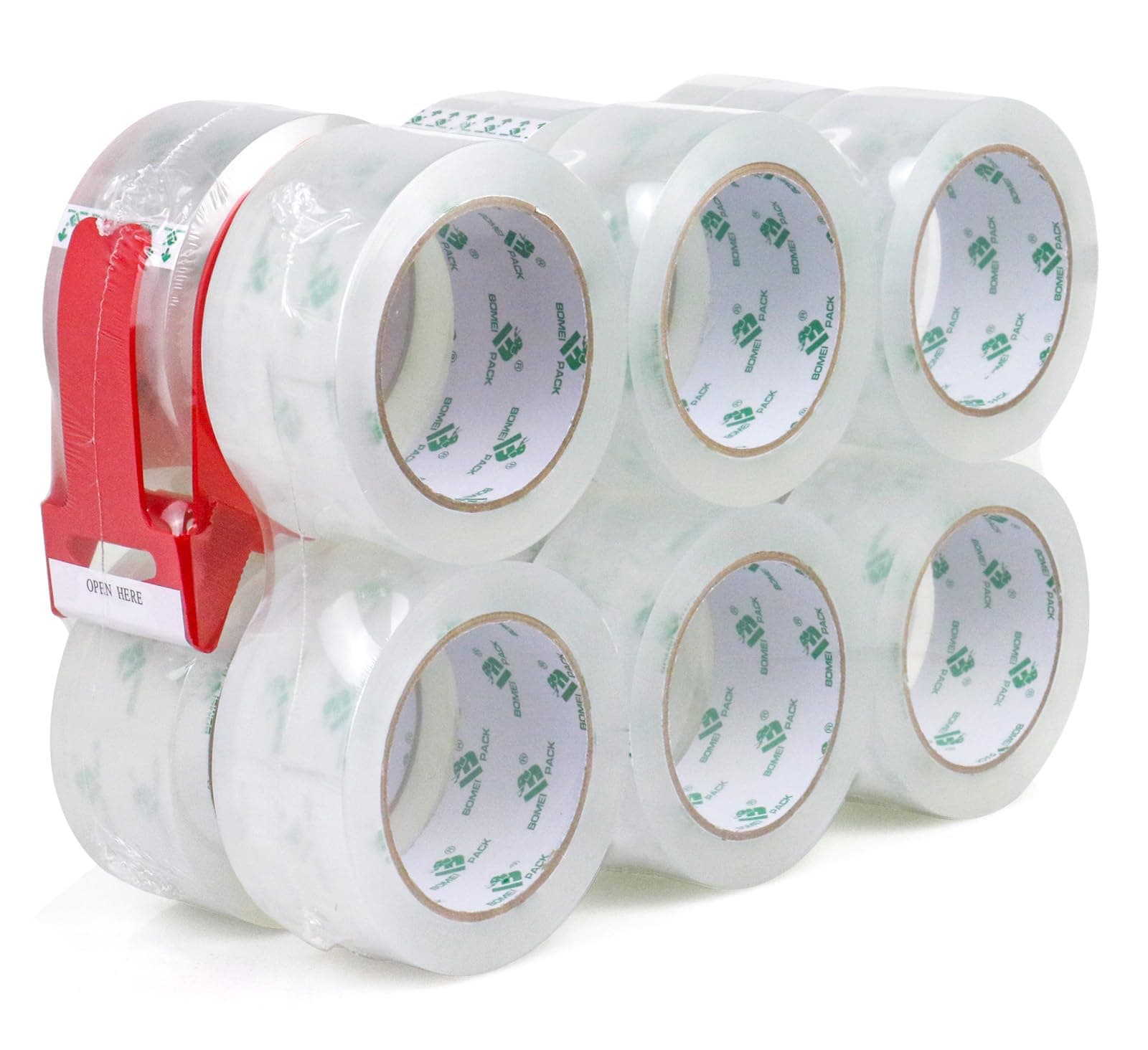 BOMEI PACK 12 Rollos de Cinta de Embalaje Transparente
