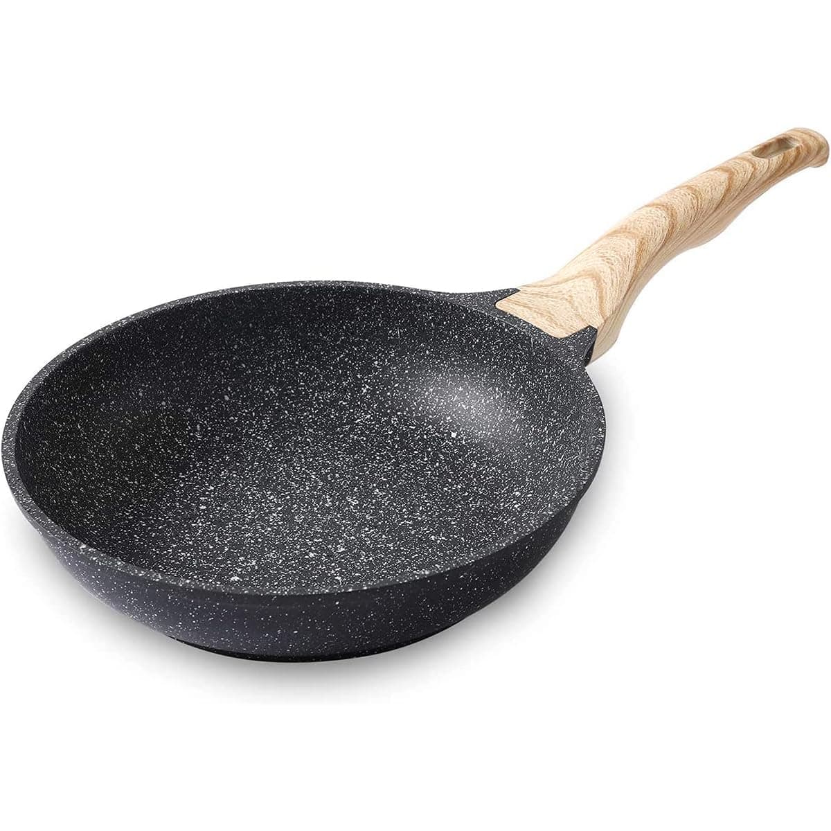 CHEFOLLA Sartén Negro Antiadherente Granito Cerámica Mango Baquelita 20CM