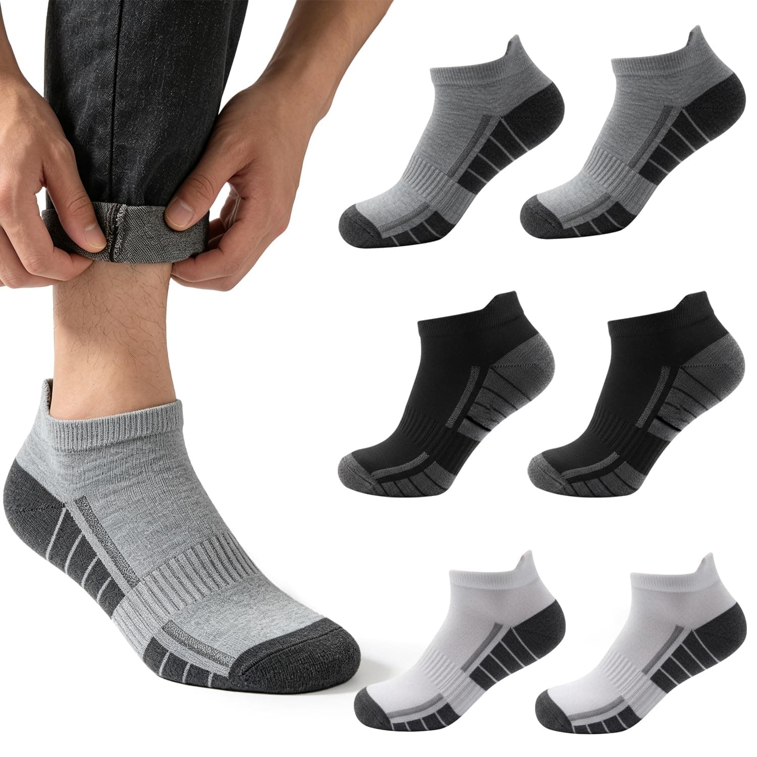 Olosea 6 Pares de Calcetines Deportivos para Hombre y Mujer, Calcetines de Algodón Transpirables