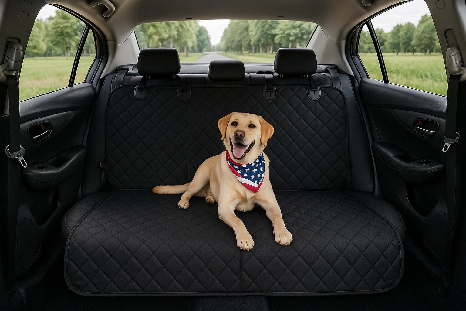 PUBAMALL Fundas para Asientos de Coche para Perros, Fundas para Asientos Traseros para Mascotas
