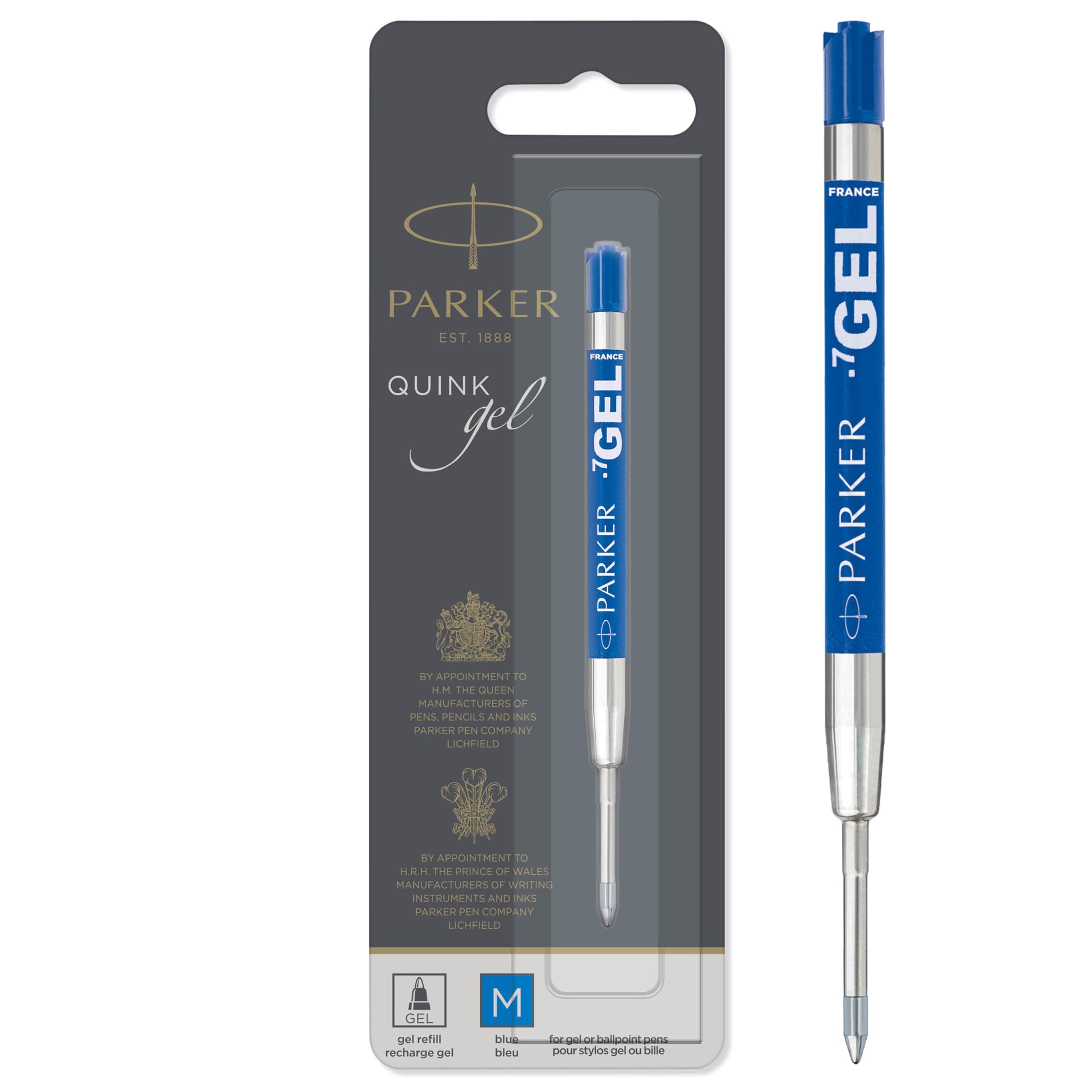 Parker Refills Repuesto Boligrafo Gel Tinta Azul Punto Mediano