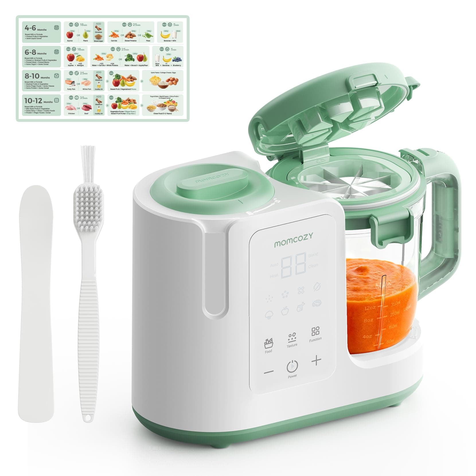 Momcozy AutoMeal Procesador de Alimentos para Bebé – Vapor y Licuado Automático