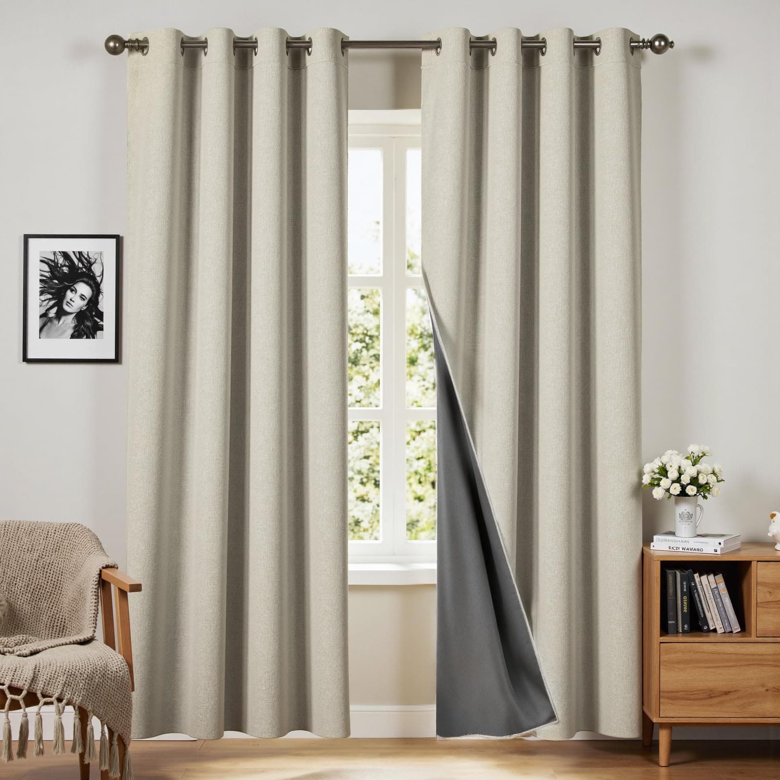 VIOPY 100% Lino Cortinas Blackout