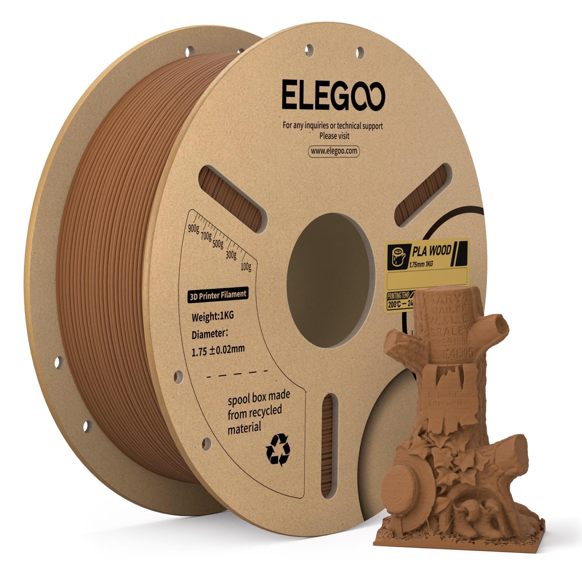 ELEGOO Filamento PLA 1.75 1KG Teca